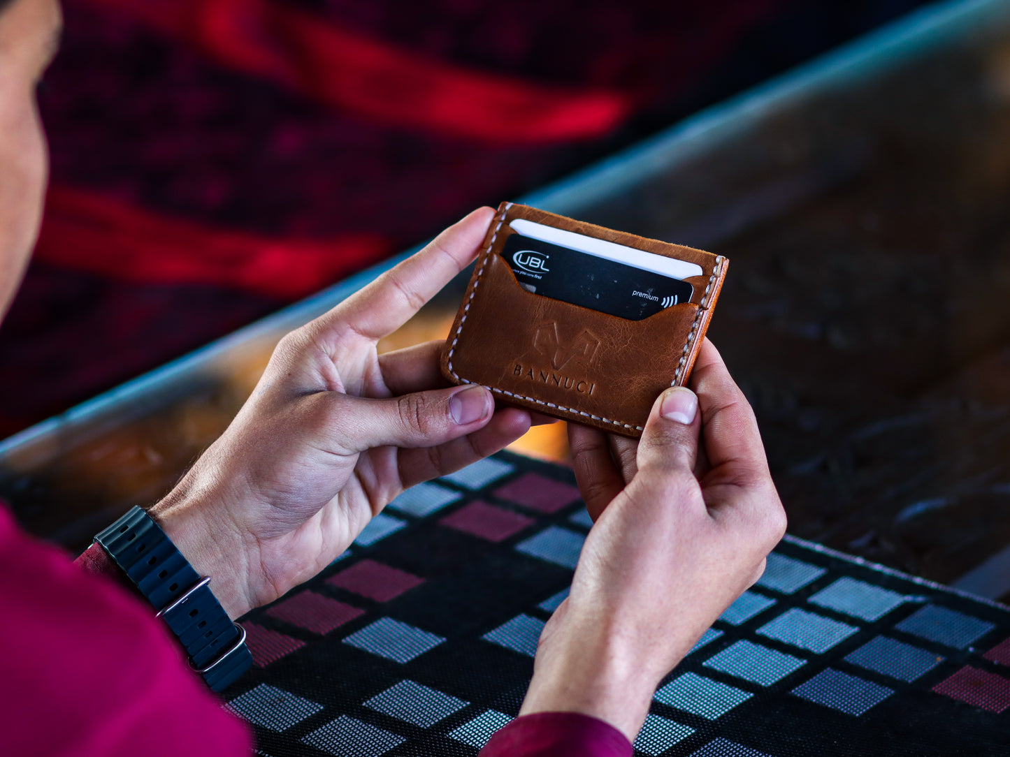 Premium Quality Tan Brown Leather Card Holder by Bannuci