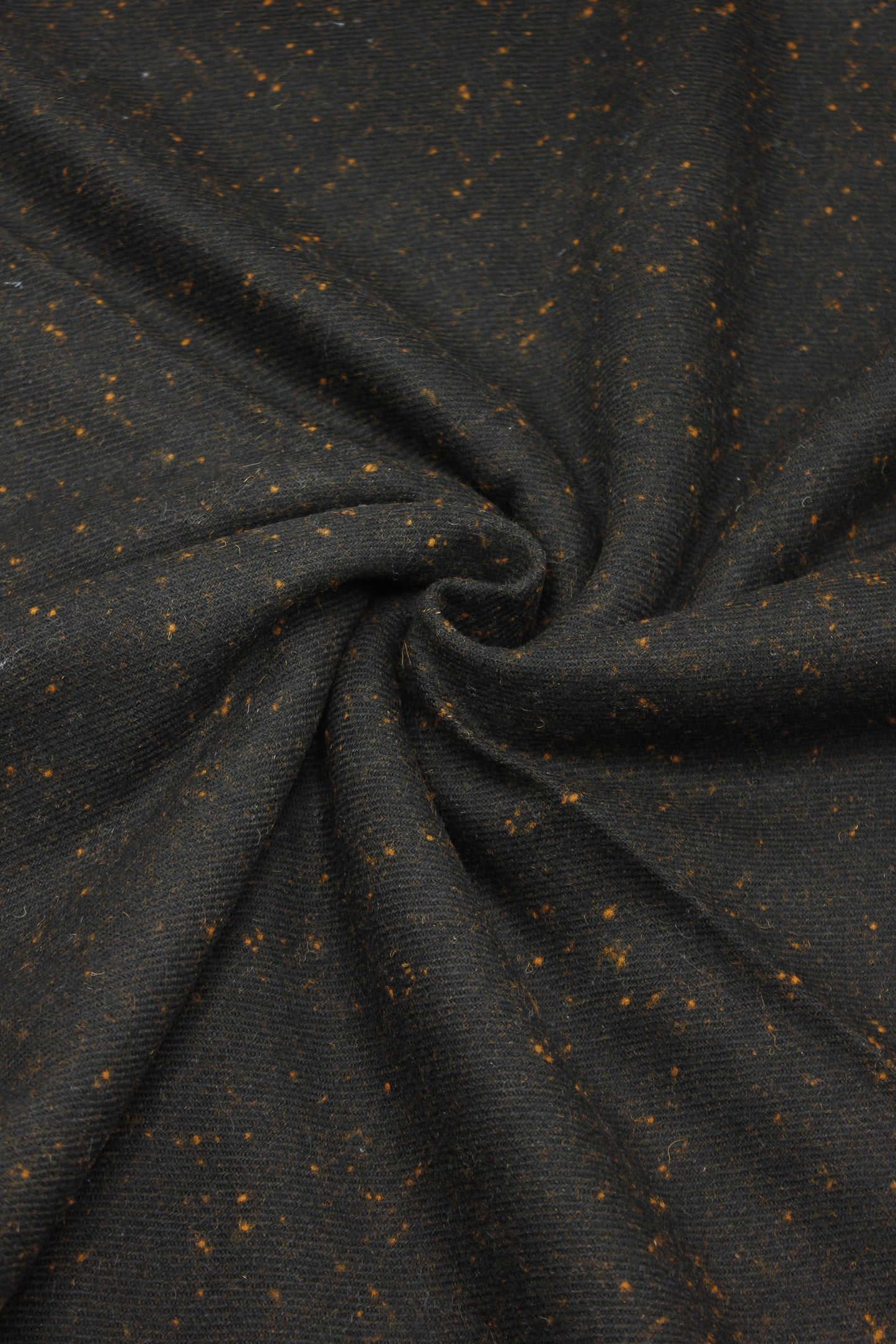Premium Quality Black Orange Dotted Woolen Blend Shawl