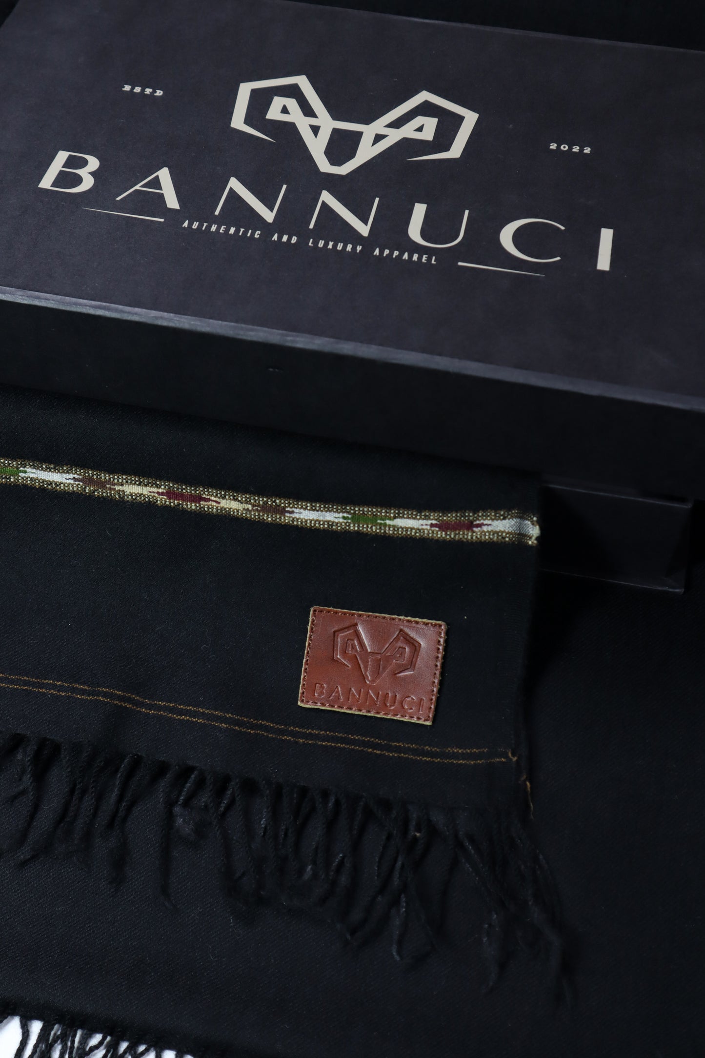 Premium Quality Double Fiber Black striped Pure Woolen Shawl