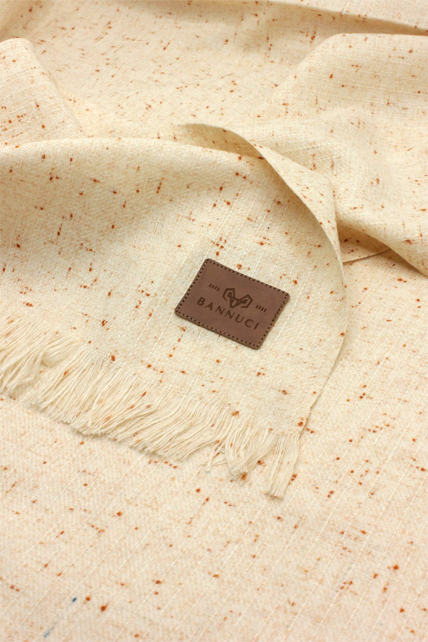 Premium Quality Off White Dotted Woolen Blend Shawl