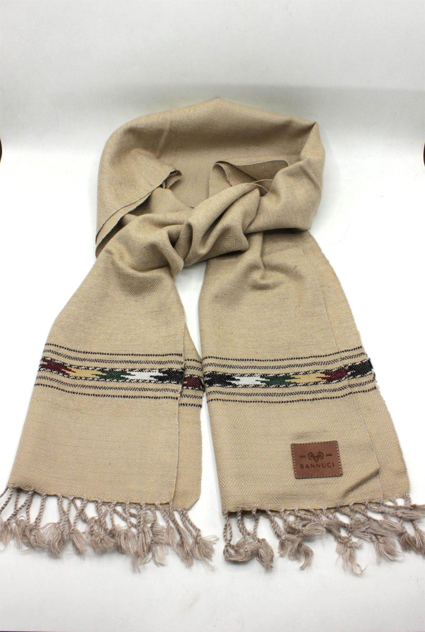 Premium Quality light brown-beige stripped design muffler