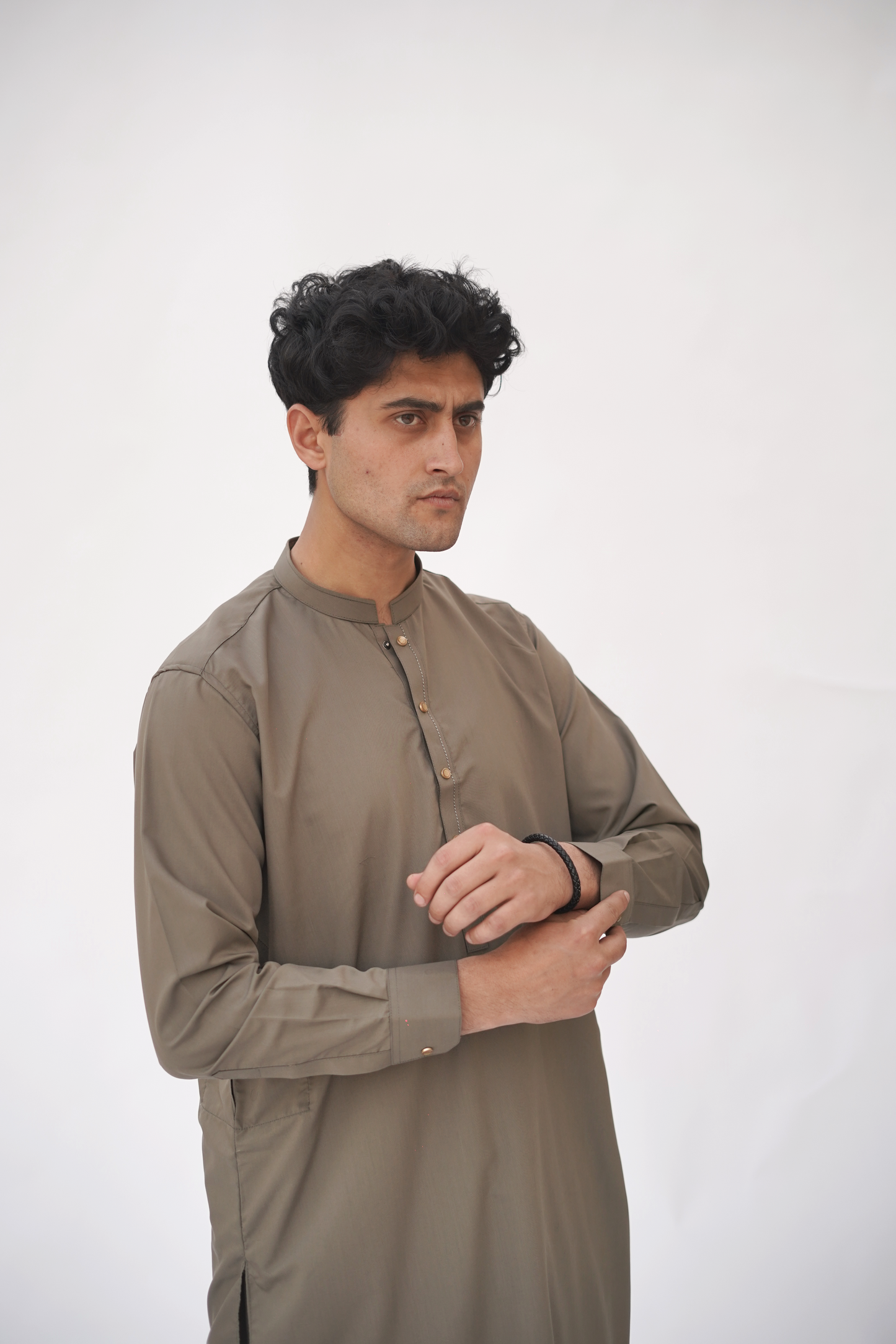 Brown Premium Quality Ash Olive Kurta Shalwar