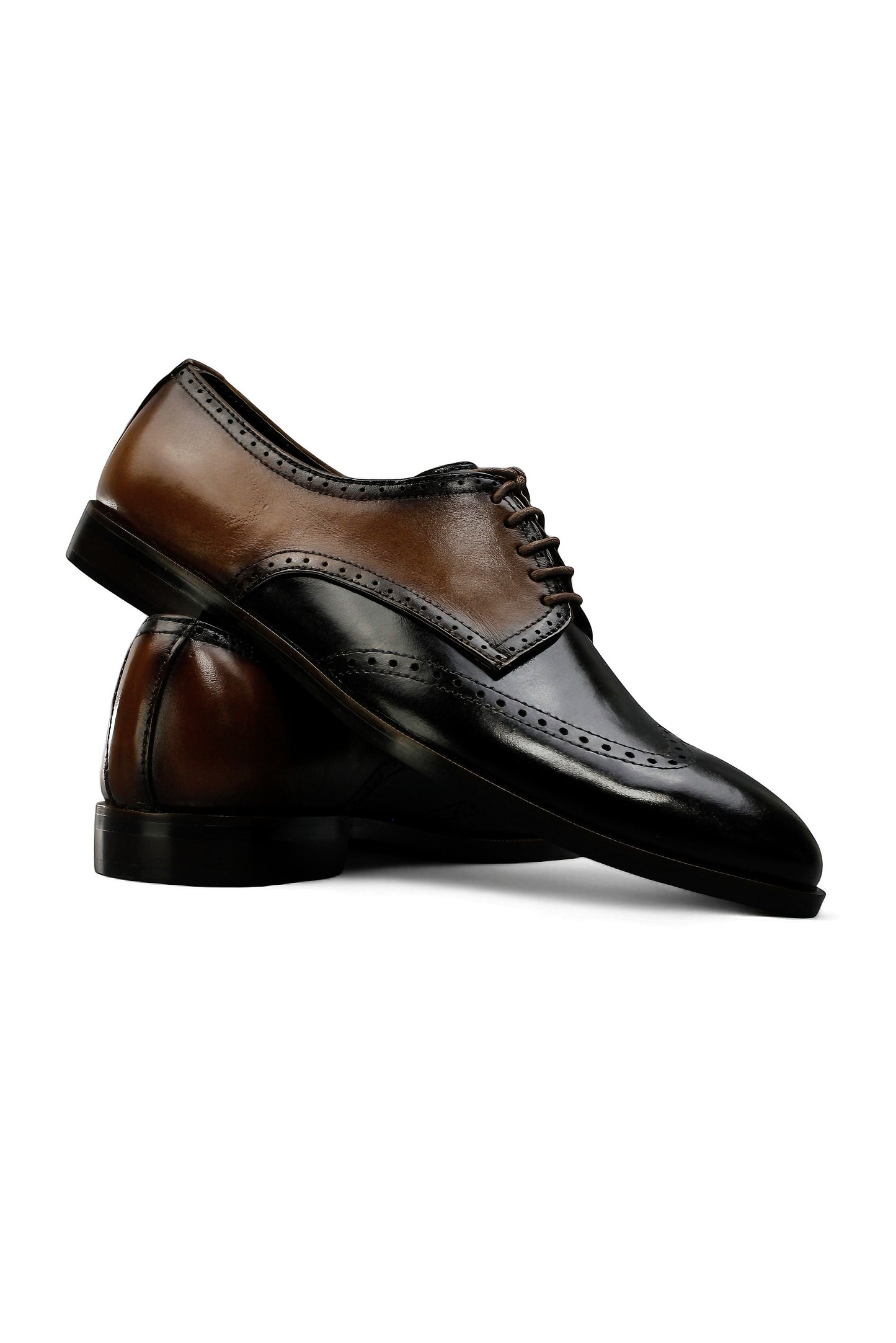 Luxury Black Brown Handmade Brogue Wingtip Shoes