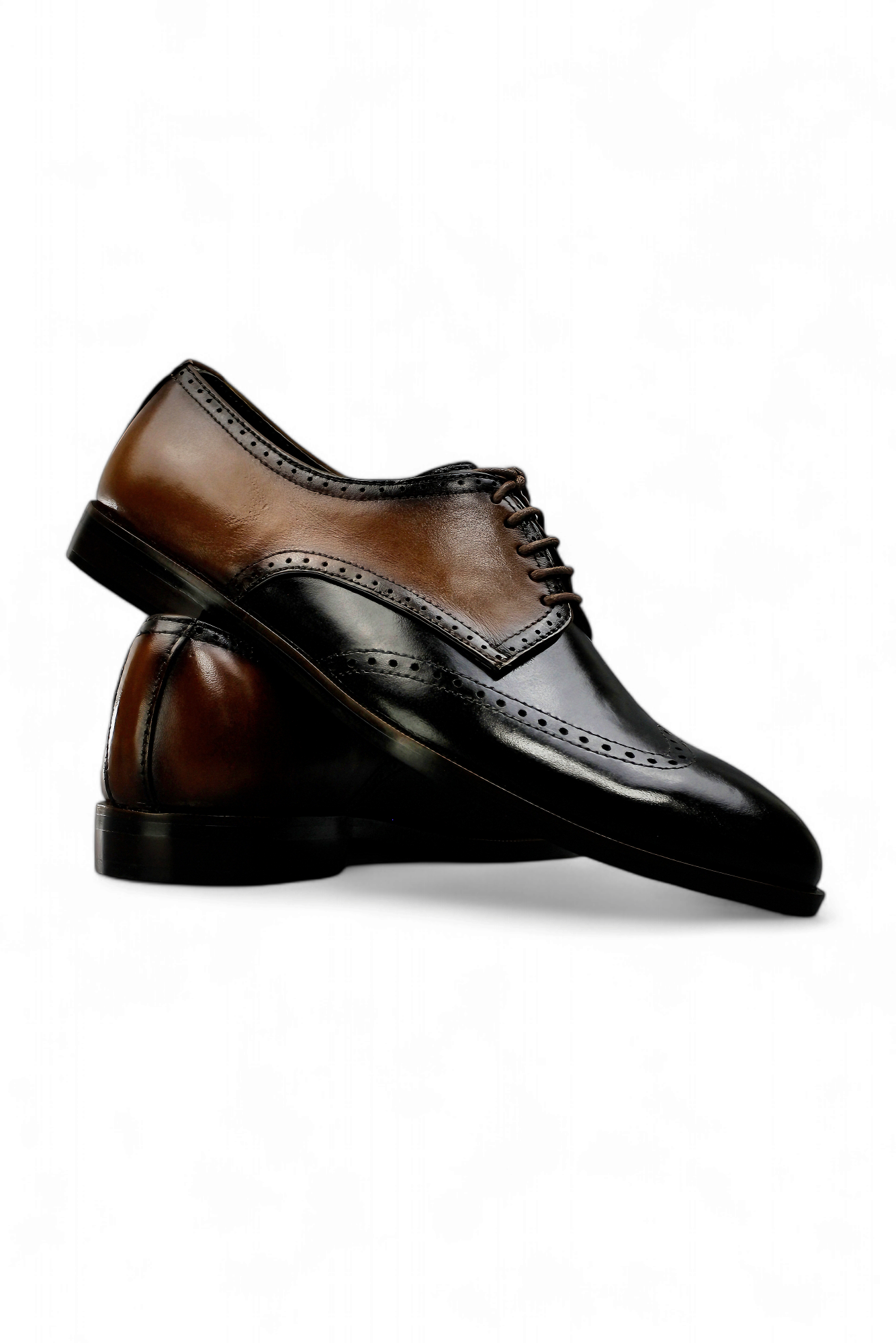 Luxury Black Brown Handmade Brogue Wingtip Shoes