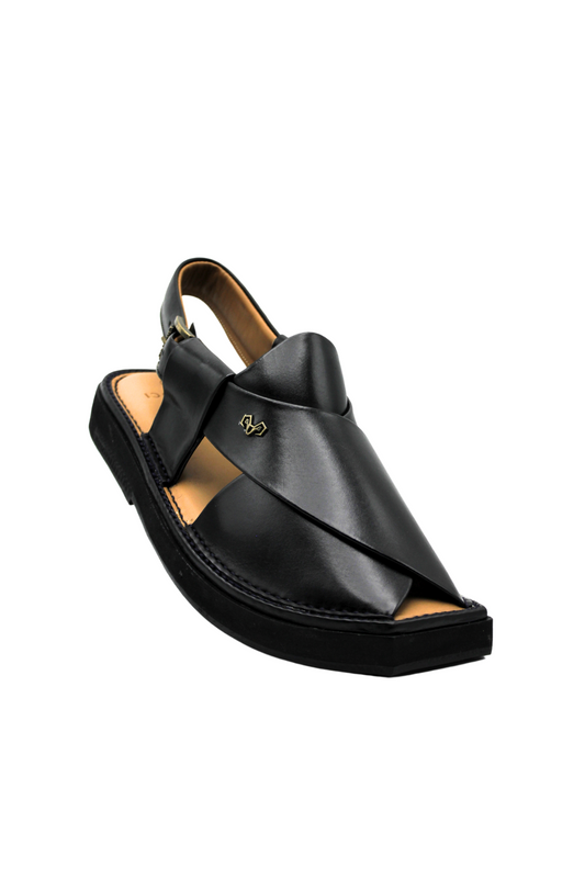 Luxury Black Peshawari Kaptaan Chappal