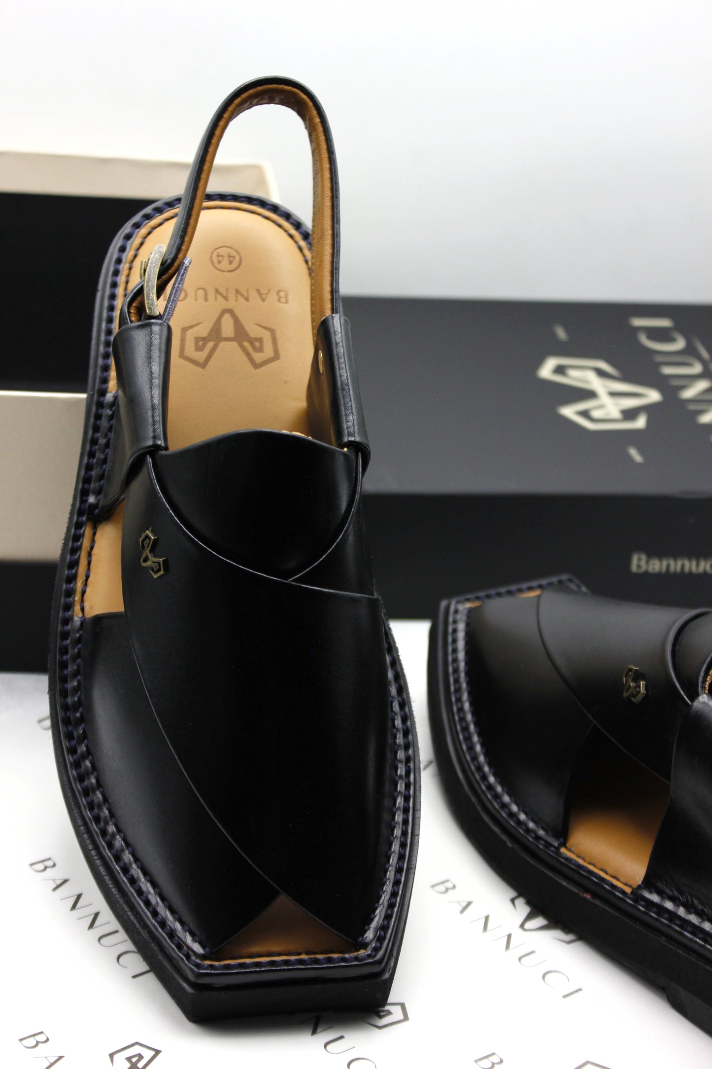 Luxury Black Peshawari Kaptaan Chappal