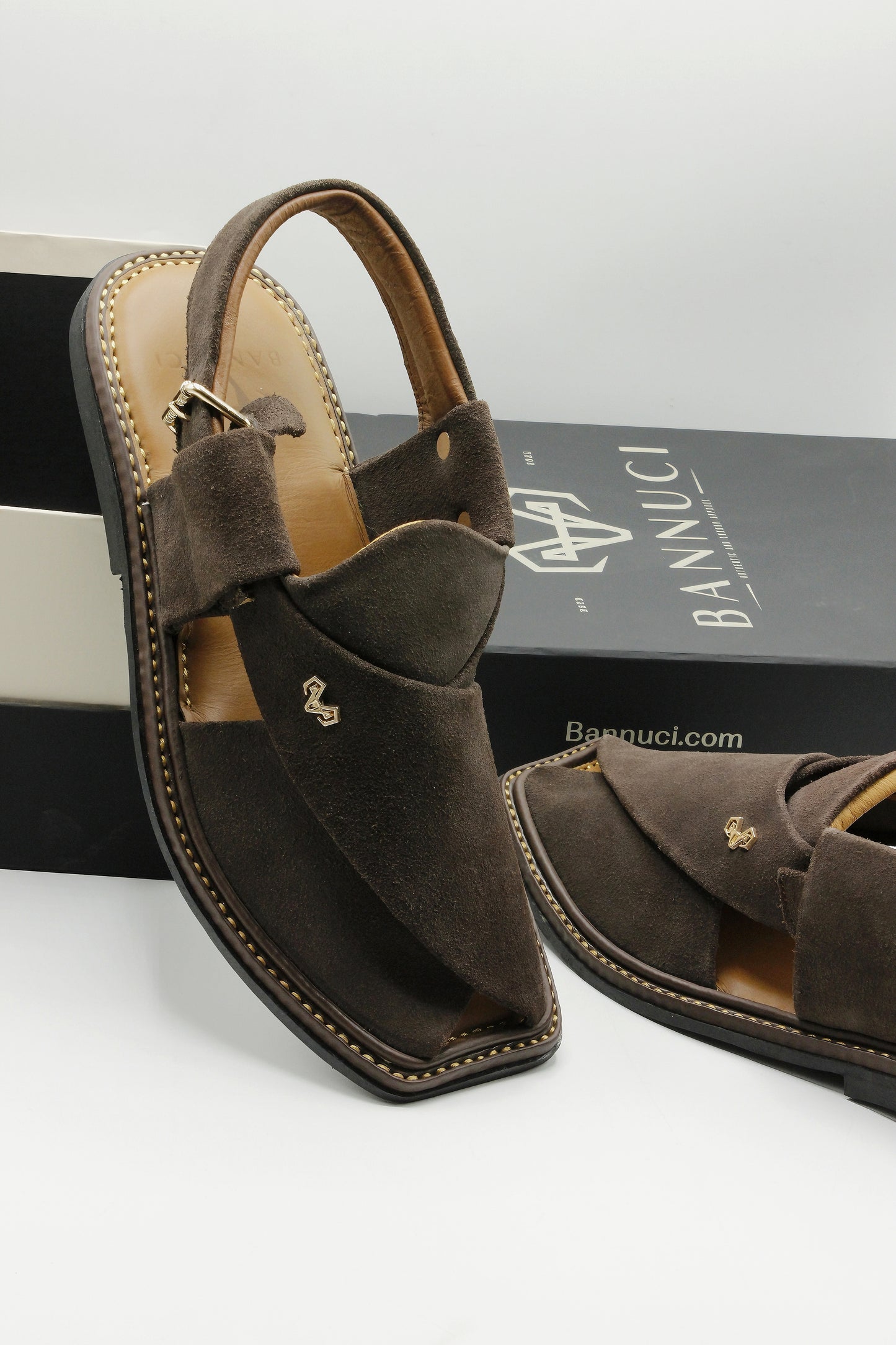 Luxury Dark Brown Peshawari Suede Chappal