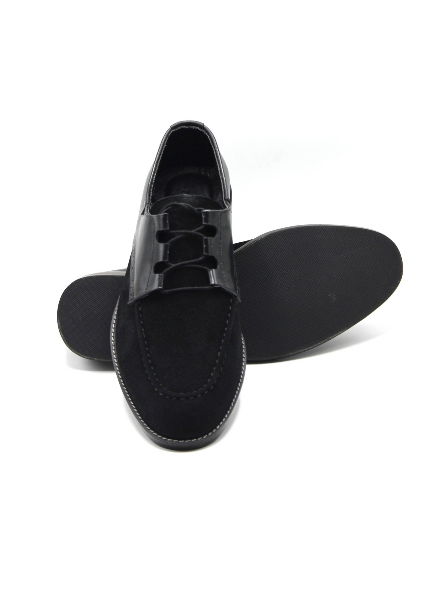 Luxury  Suede Derby Black Handmade Shoes