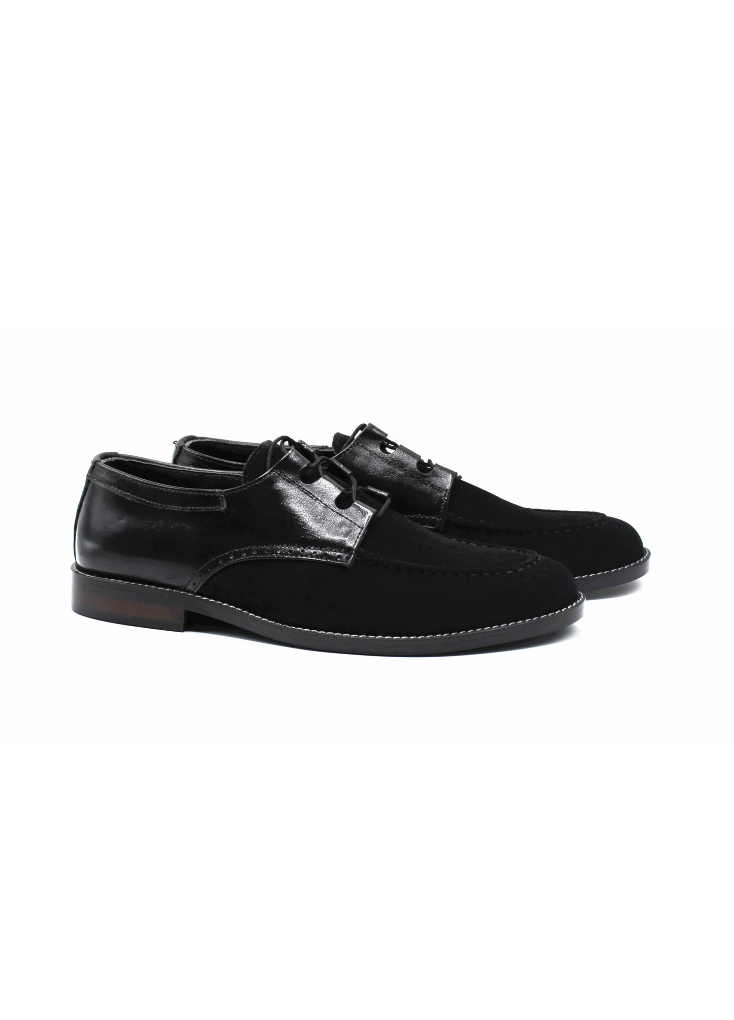 Luxury  Suede Derby Black Handmade Shoes