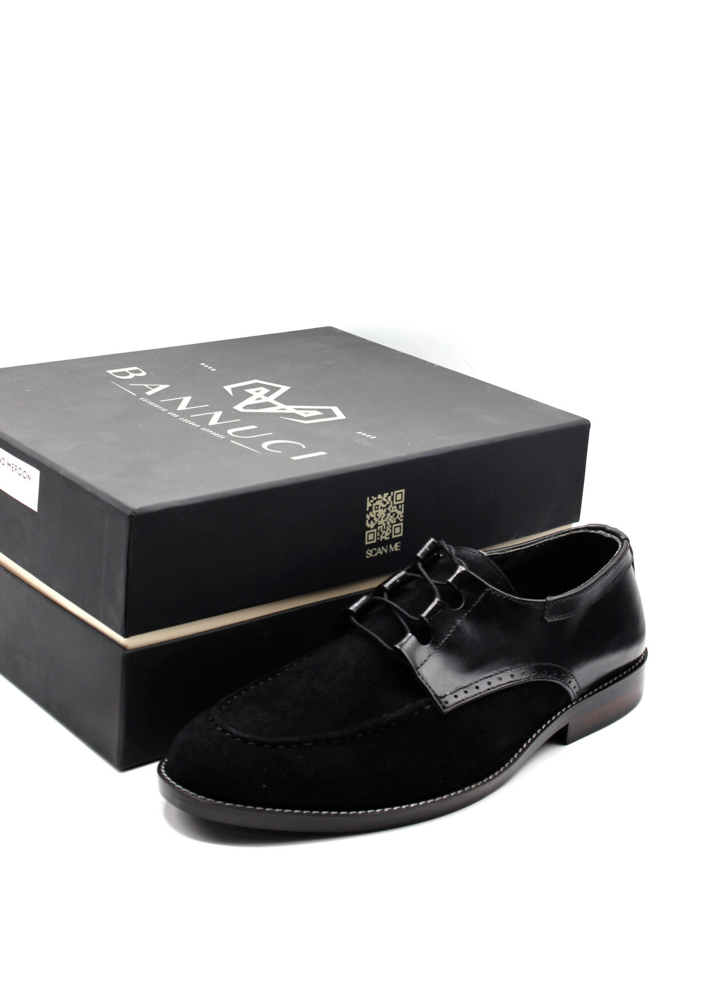 Luxury  Suede Derby Black Handmade Shoes
