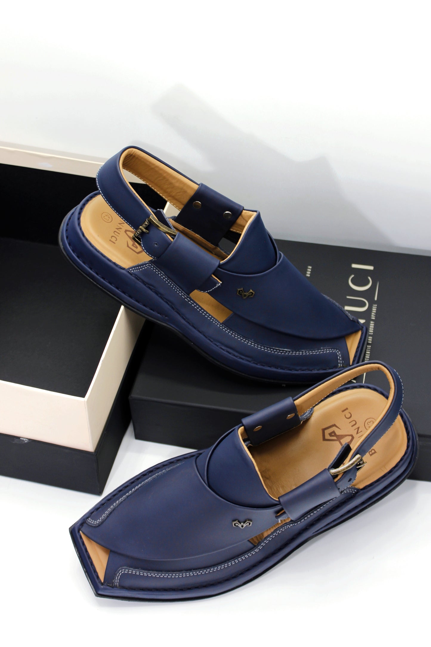 Luxury Zalmi Blue Peshawari Chappal