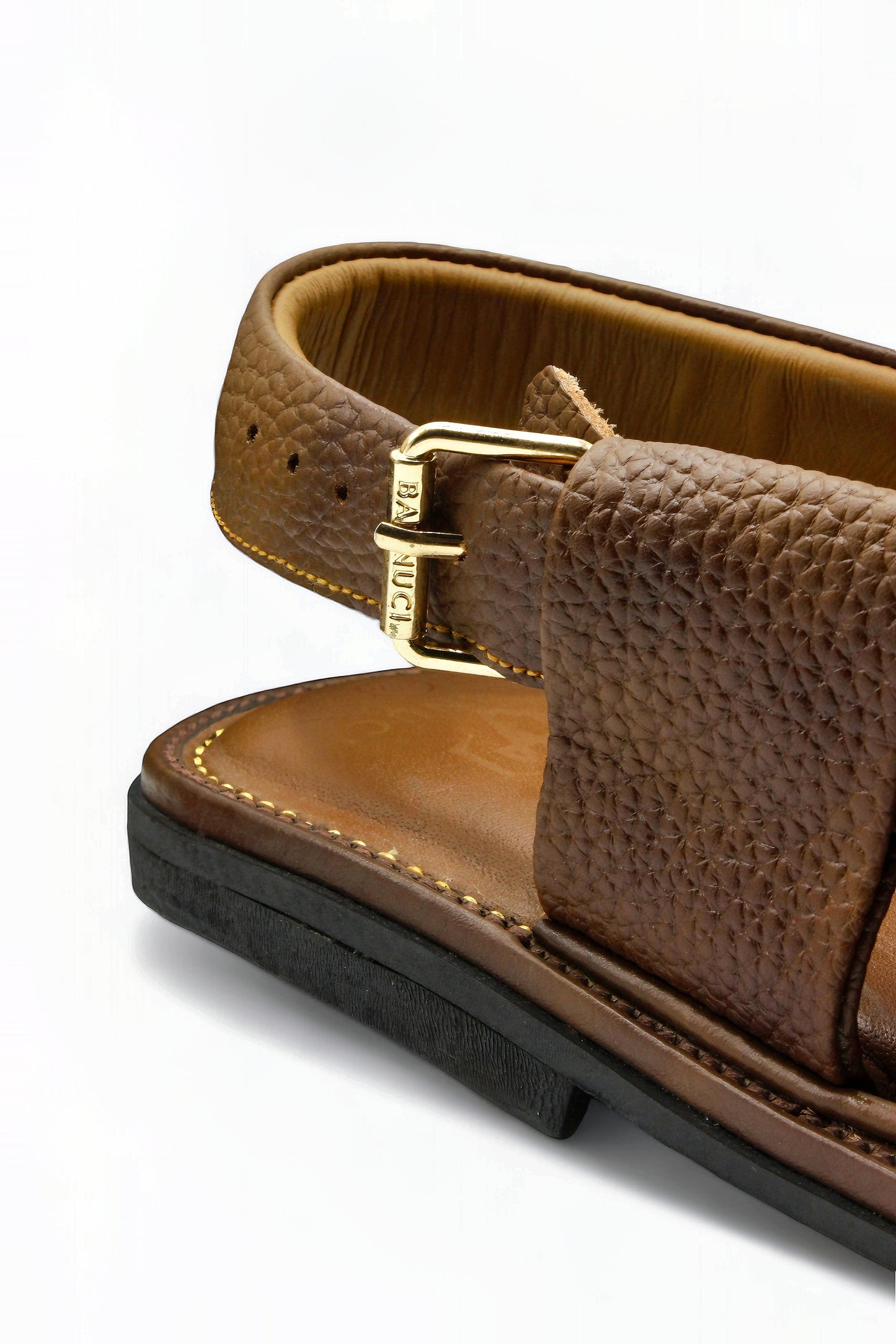 Luxuy Traditional Dauble Shade Brown Granular  Peshawari Chappal