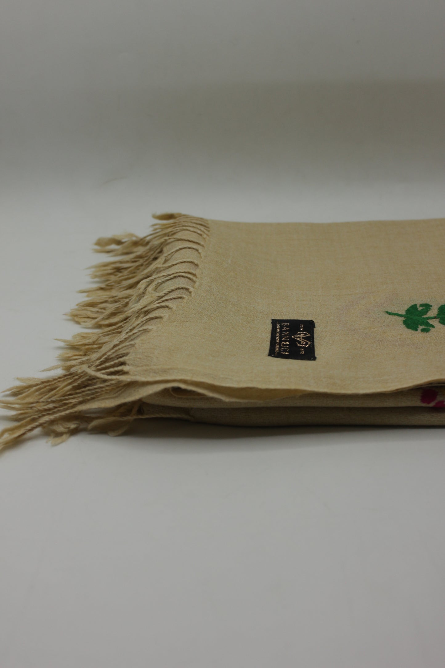 PREMIUM QUALITY BEIGE EMBROIDERED WOOLEN SHAWL FOR WOMEN
