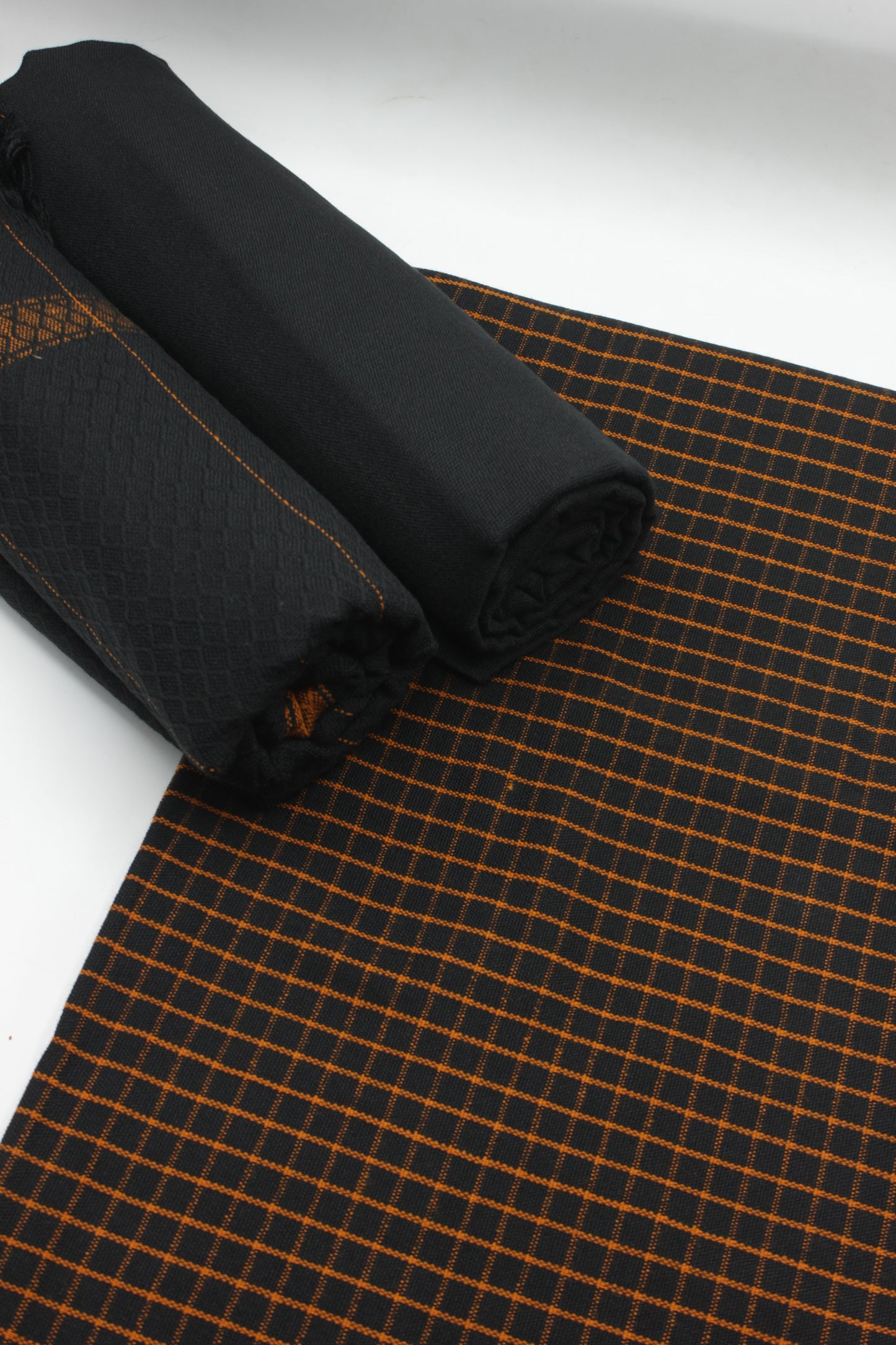 PREMIUM QUALITY BLACK WITH ORANGE NOIR PURE WOOLEN SUIT FOR WOMEN