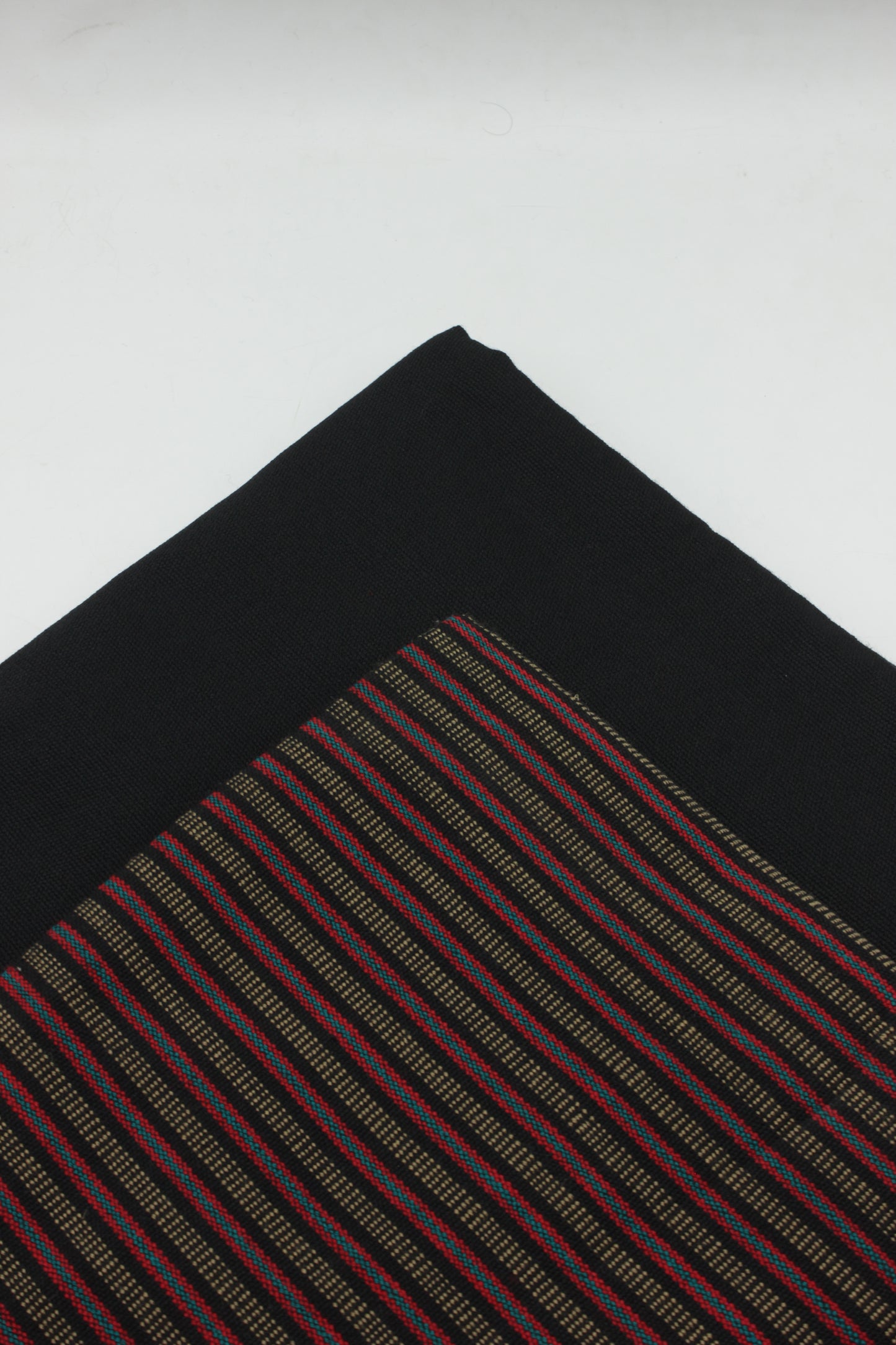 PREMIUM QUALITY BLACK WITH RED PATTERN UNSTITCHED PURE WOOLEN SUIT FOR WOMEN