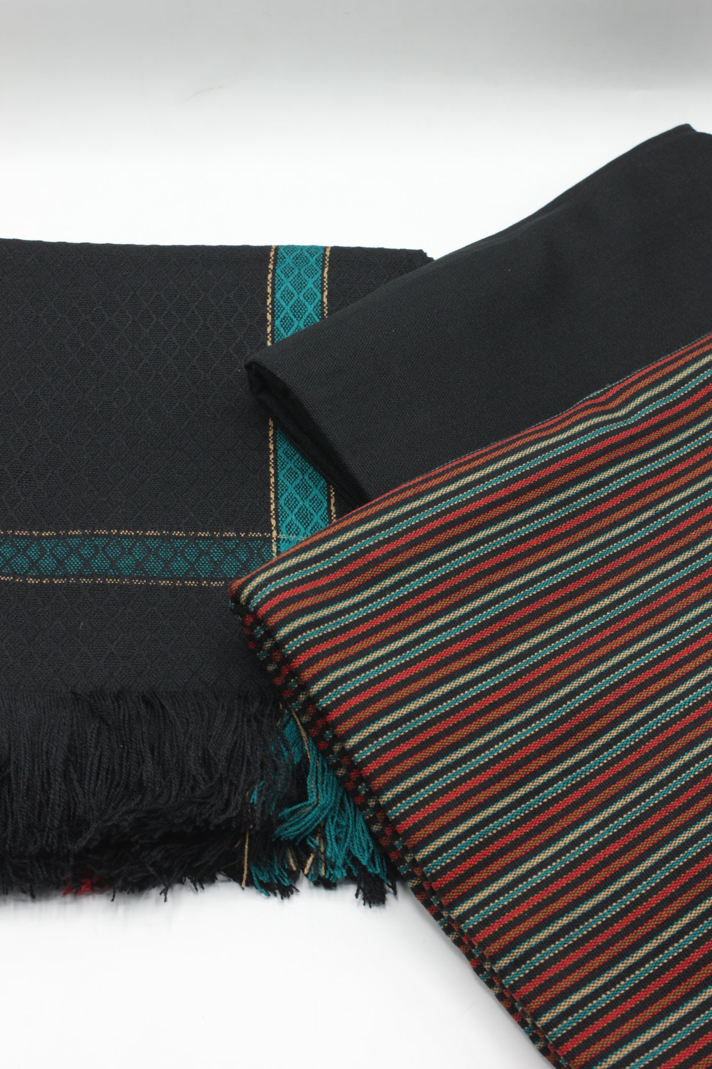 PREMIUM QUALITY BLACK WITH SKY LINE PURE WOOLEN SUIT FOR WOMEN