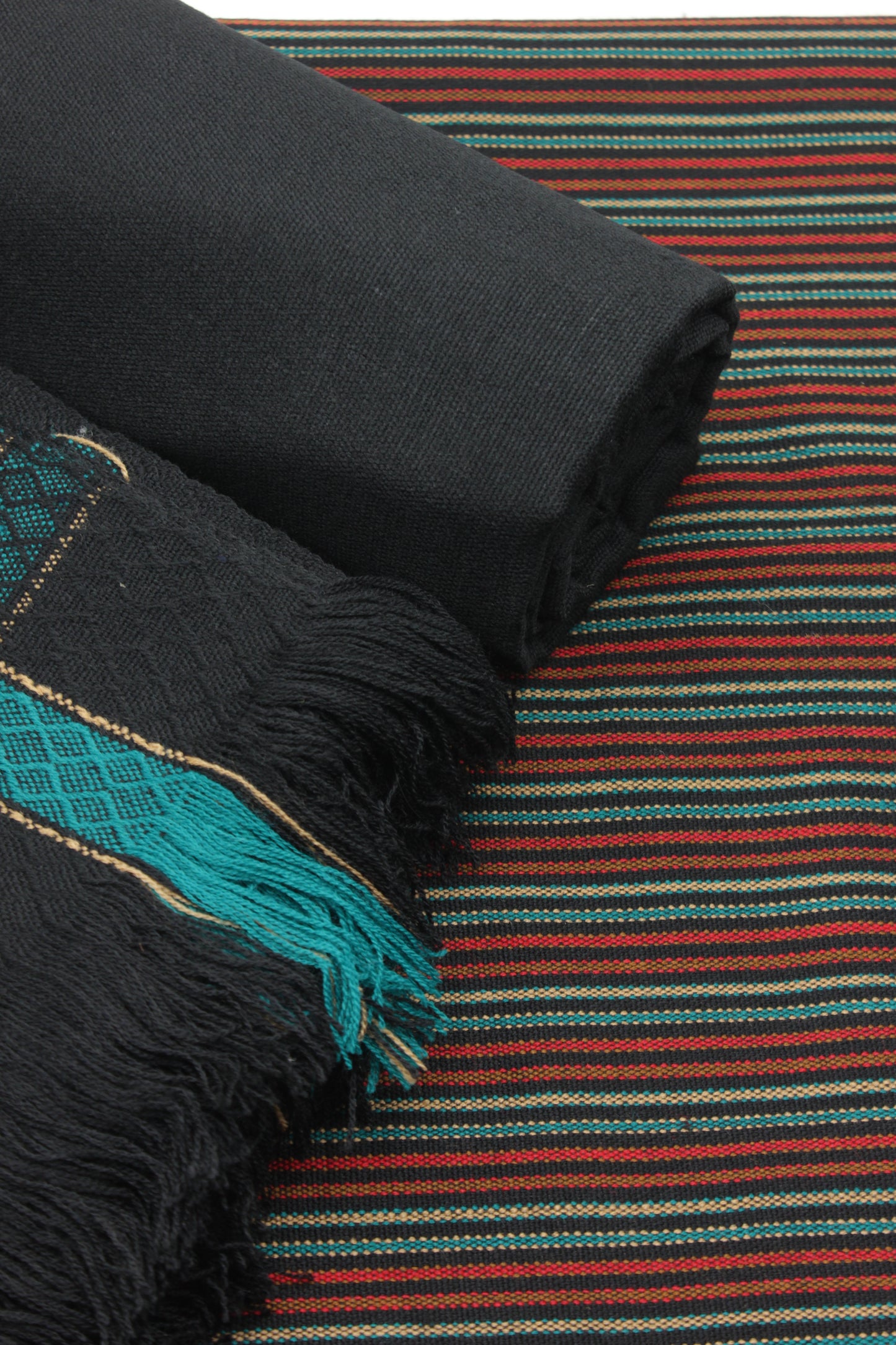 PREMIUM QUALITY BLACK WITH SKY LINE PURE WOOLEN SUIT FOR WOMEN