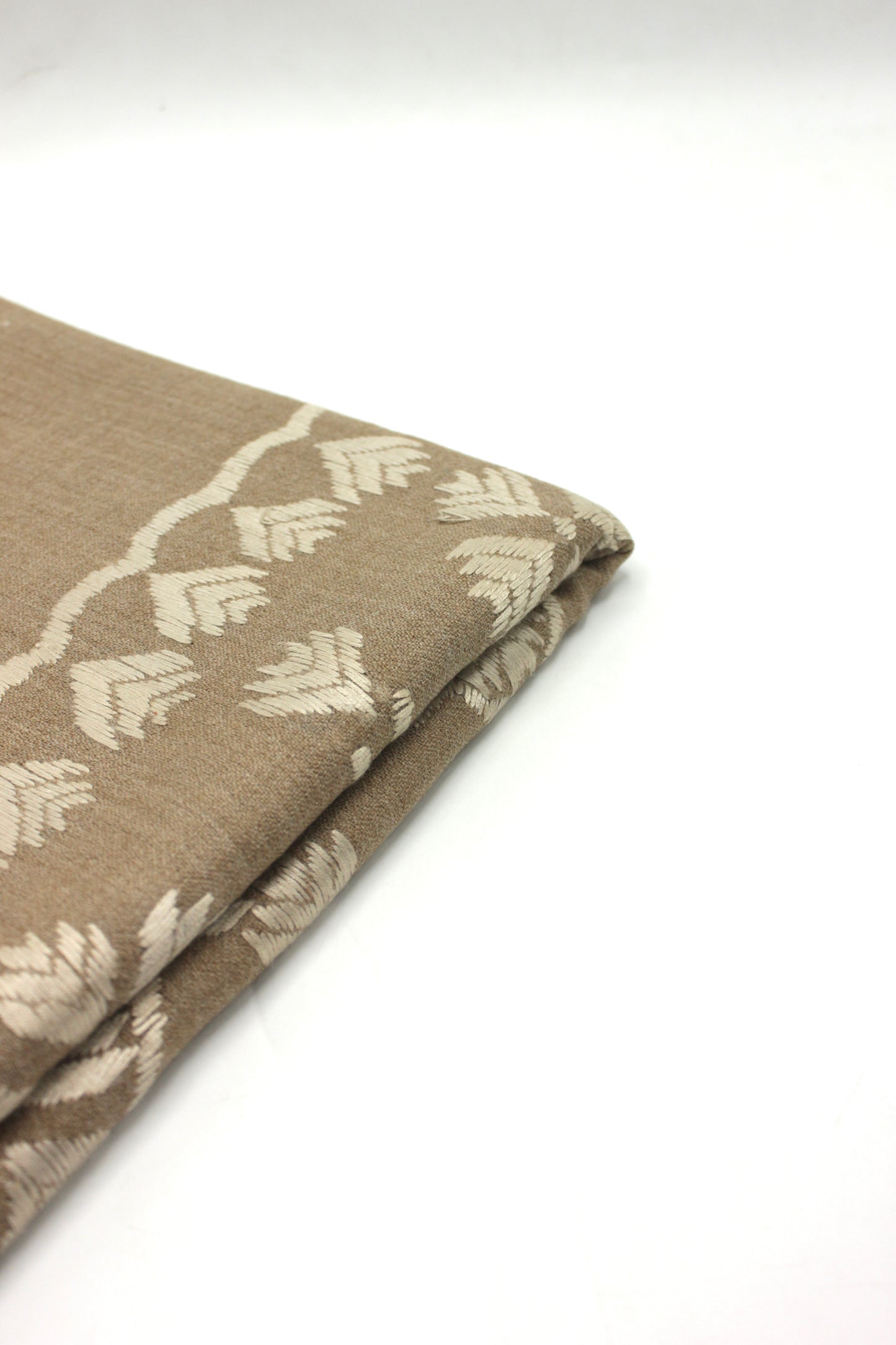 PREMIUM QUALITY BROWN EMBROIDERED WOOLEN SHAWL FOR WOMEN