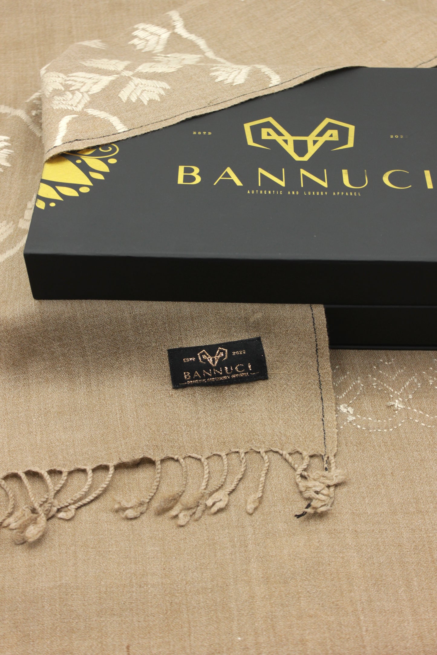 PREMIUM QUALITY BROWN EMBROIDERED WOOLEN SHAWL FOR WOMEN