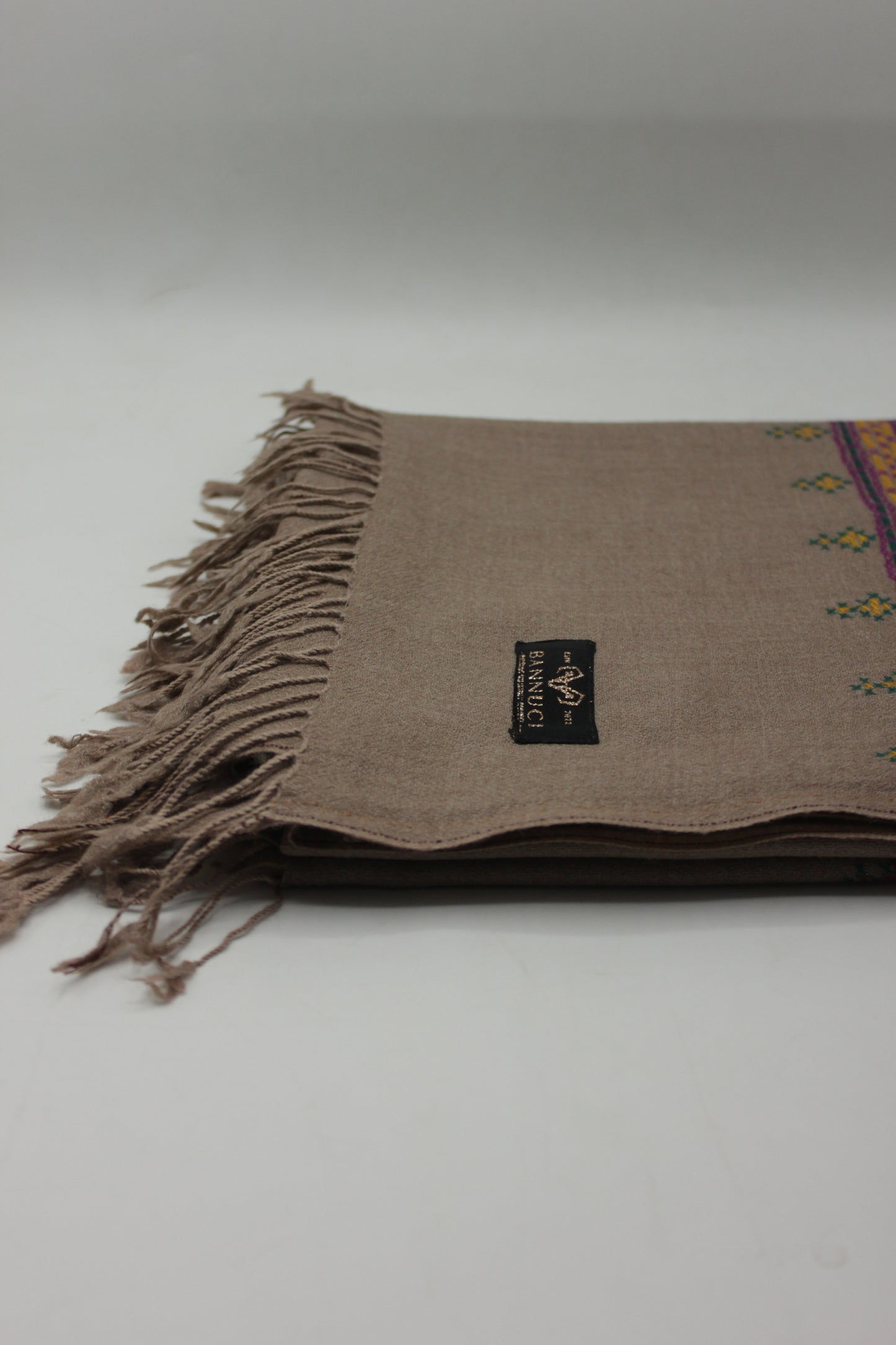 PREMIUM QUALITY BROWN HAND  EMBROIDERY WOOLEN SHAWL FOR WOMEN