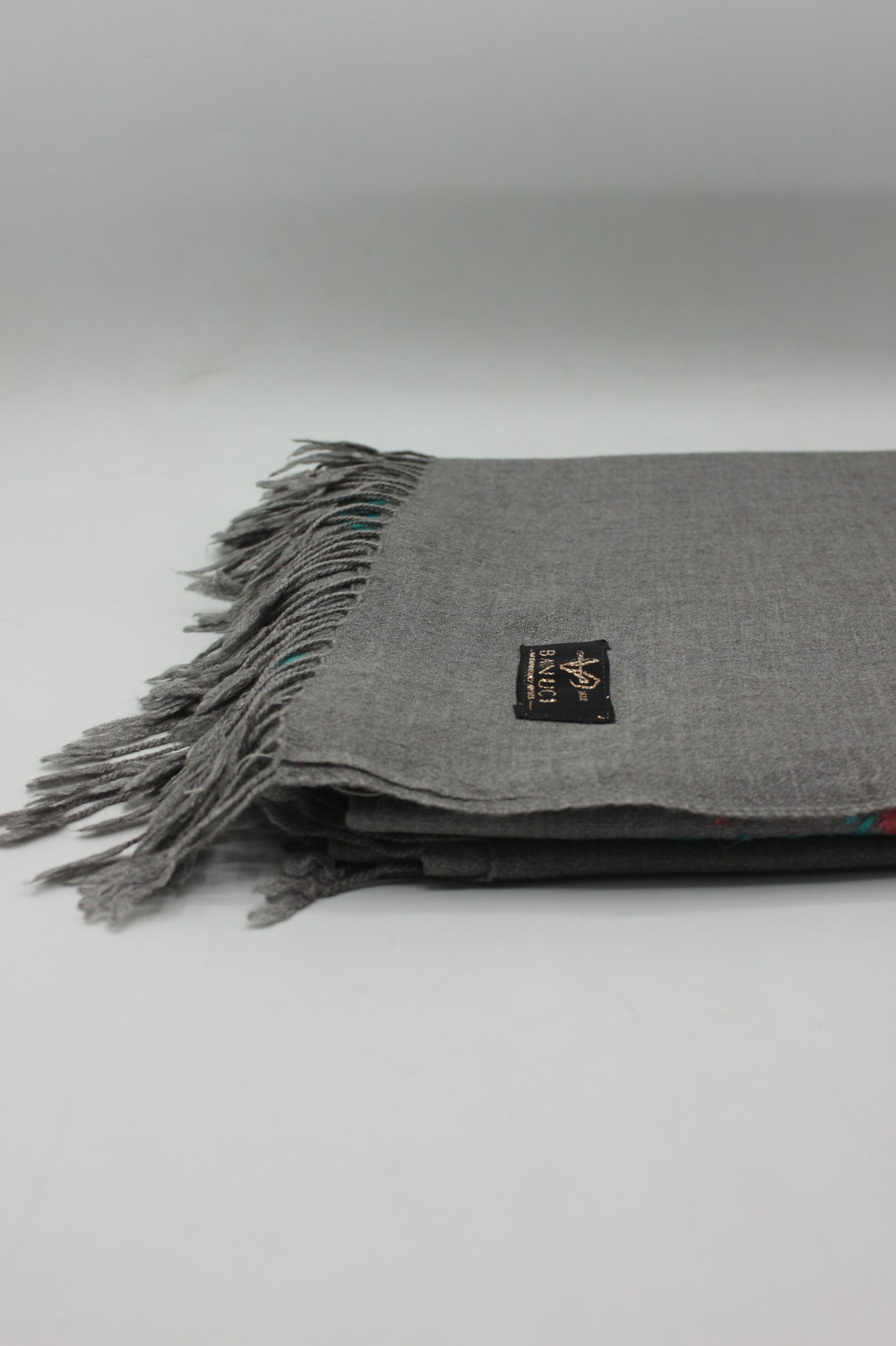 PREMIUM QUALITY GRAY HAND  EMBROIDERY WOOLEN SHAWL FOR WOMEN