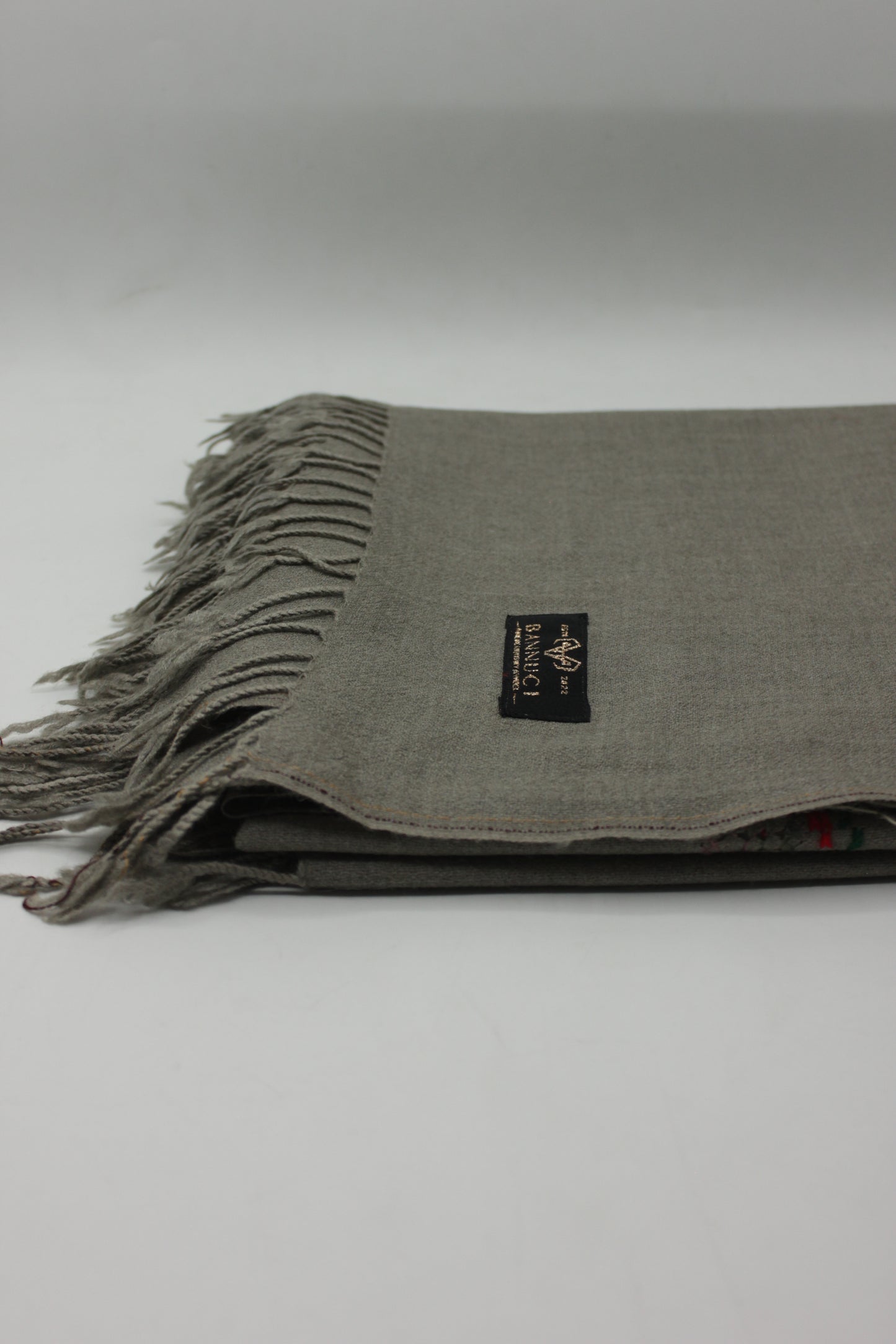 PREMIUM QUALITY LIGHT GRAY HAND  EMBROIDERY WOOLEN SHAWL FOR WOMEN