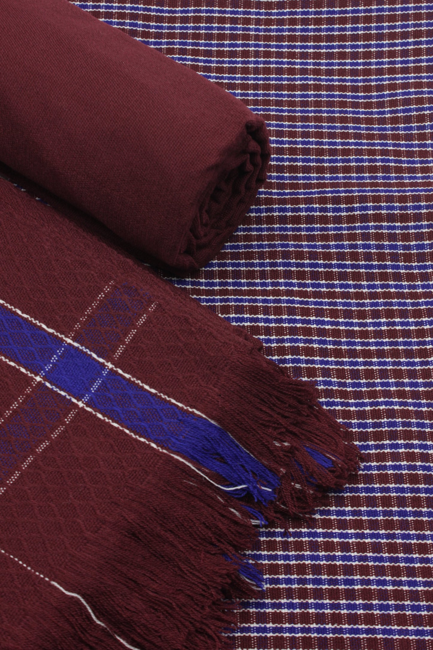 PREMIUM QUALITY MEROON WITH NAVY BORDER PURE WOOLEN SUIT FOR WOMEN