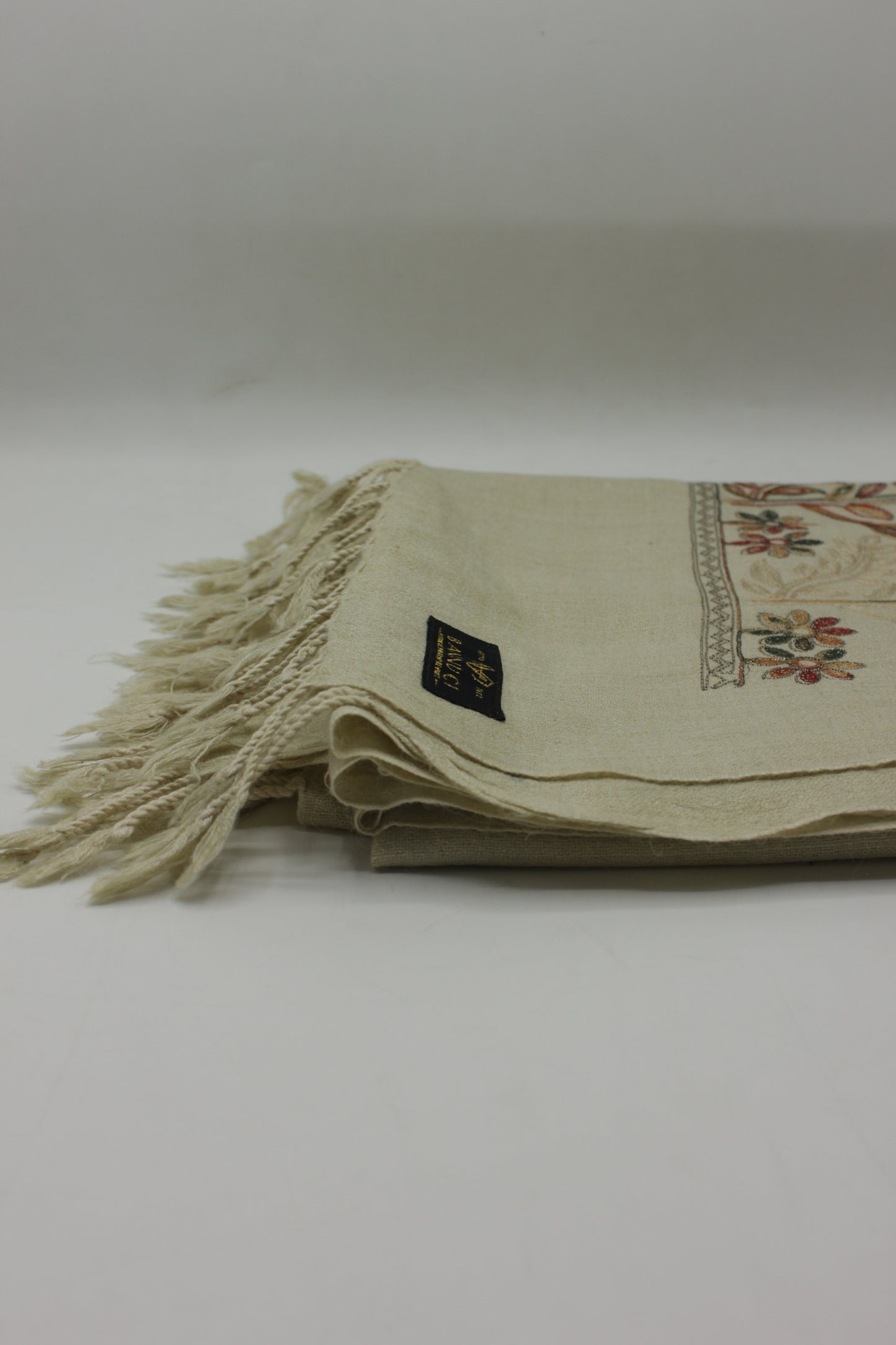 PREMIUM QUALITY SAND  MULTI COLOR EMBROIDERED WOOLEN SHAWL FOR WOMEN