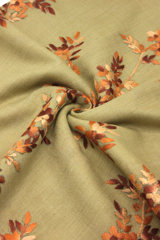 PREMIUM QUALITY YELLOW EMBROIDERED WOOLEN SHAWL FOR WOMEN