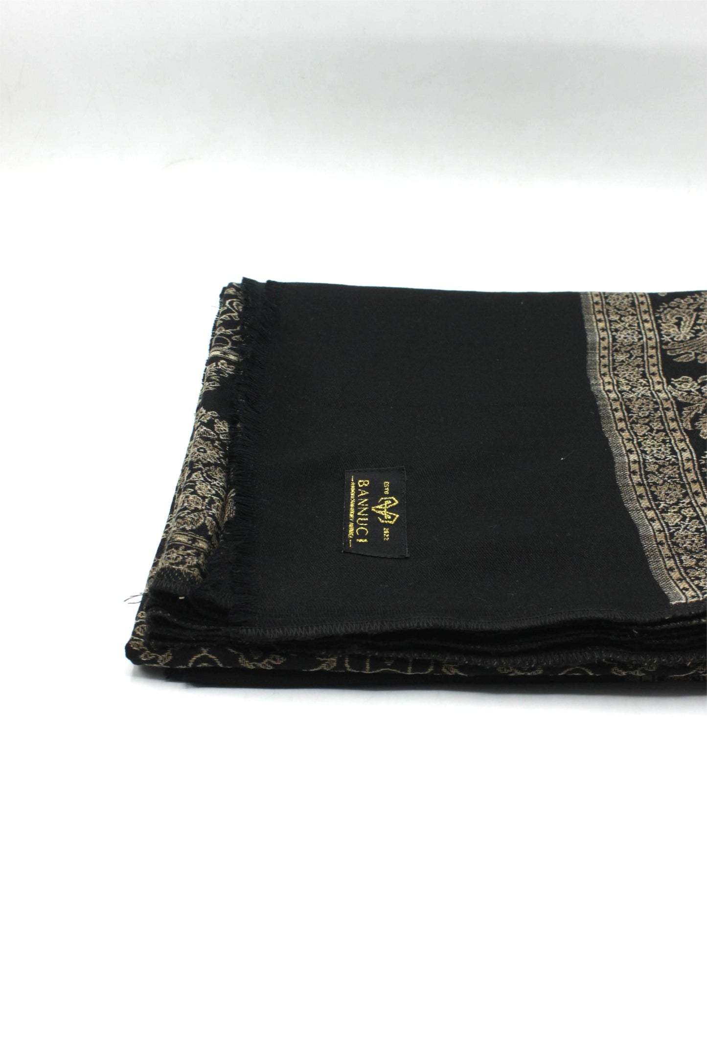 Premium Quaility Black Woven Pashmina Cashmere Shawl