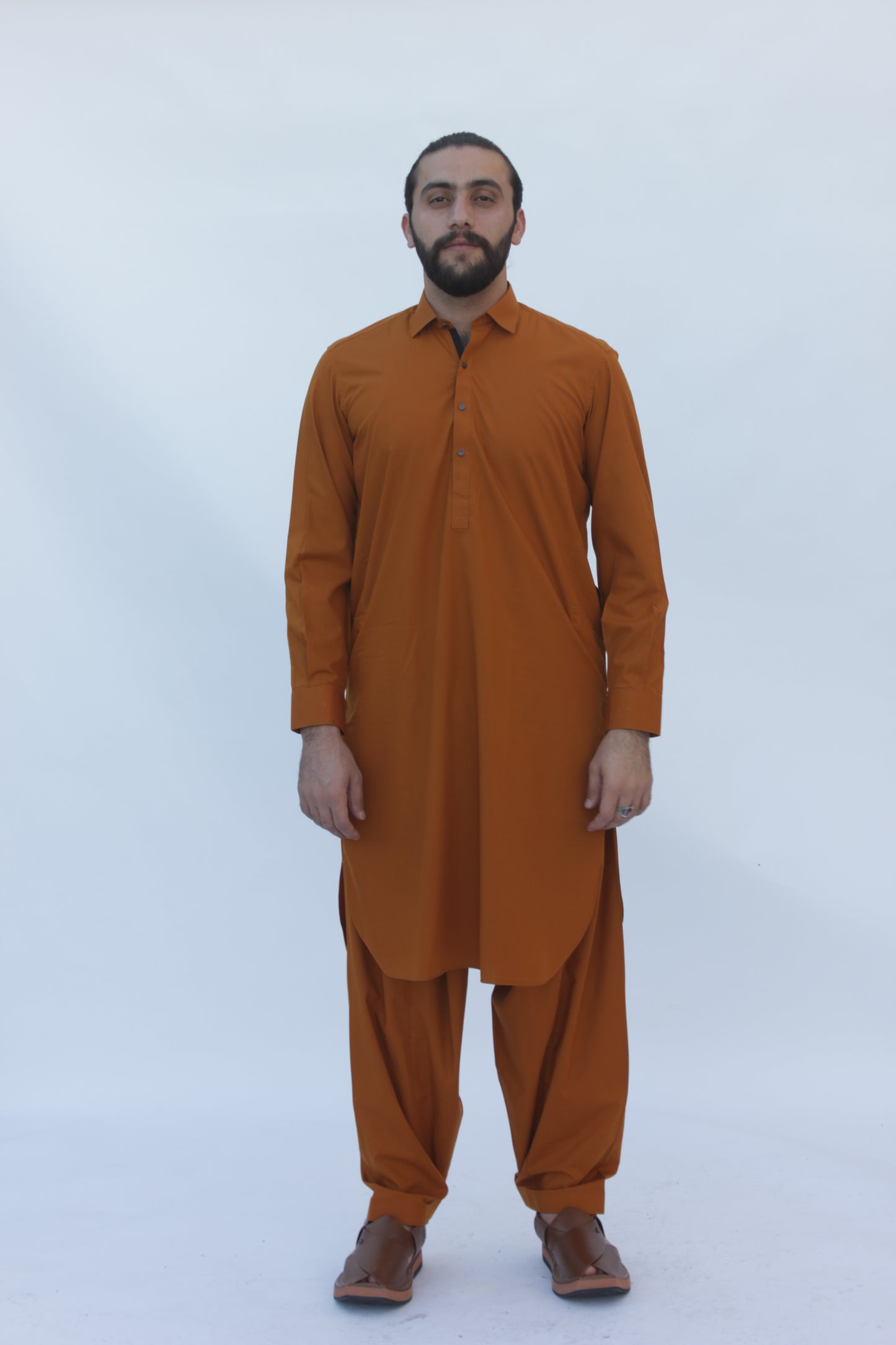 Premium Quality Autumn Ochre Kameez Shalwar