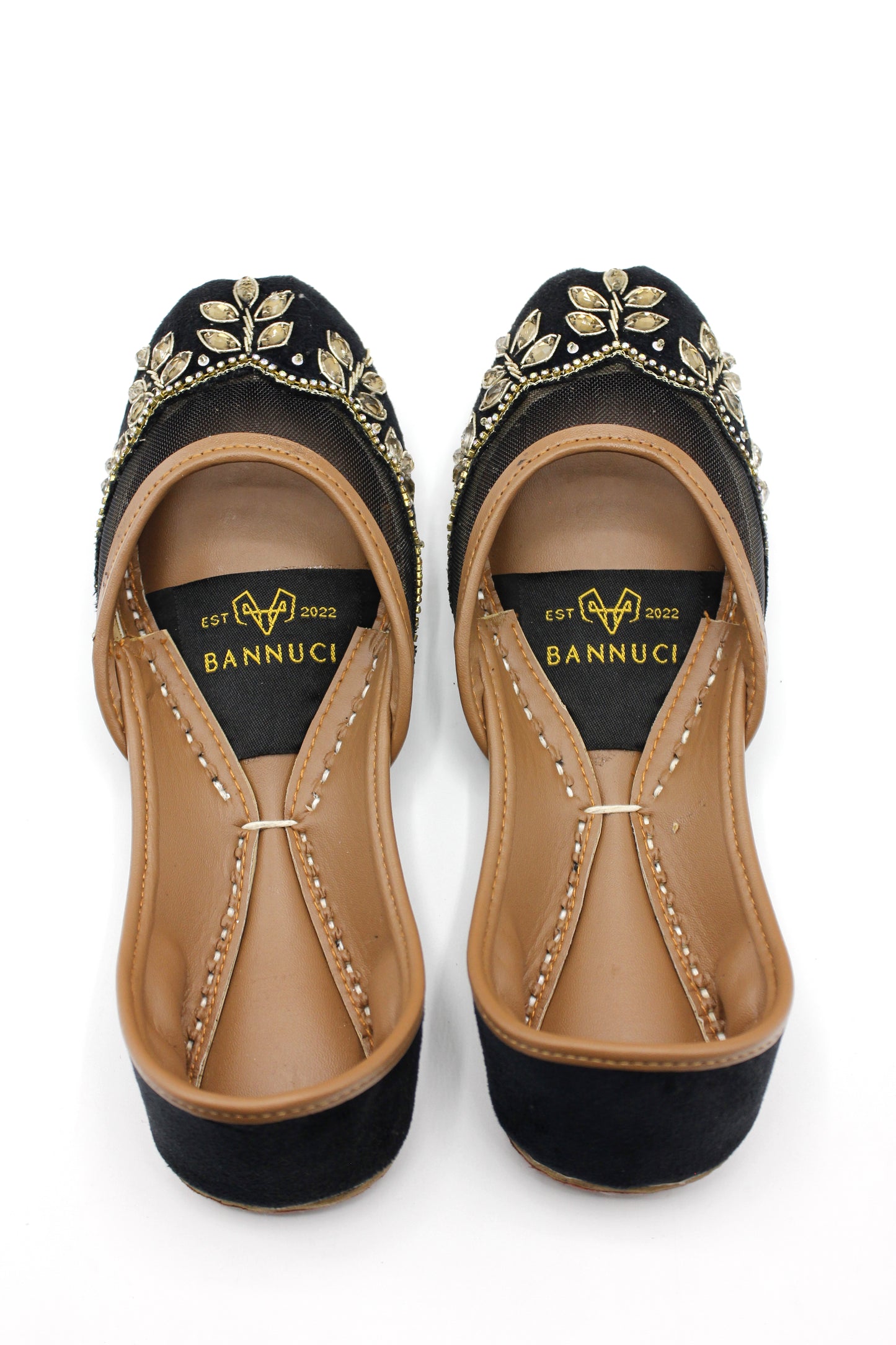 Premium Quality Black Net Embellished Khussas