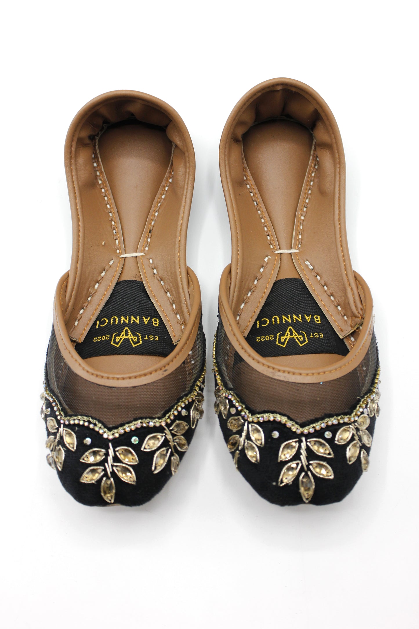 Premium Quality Black Net Embellished Khussas