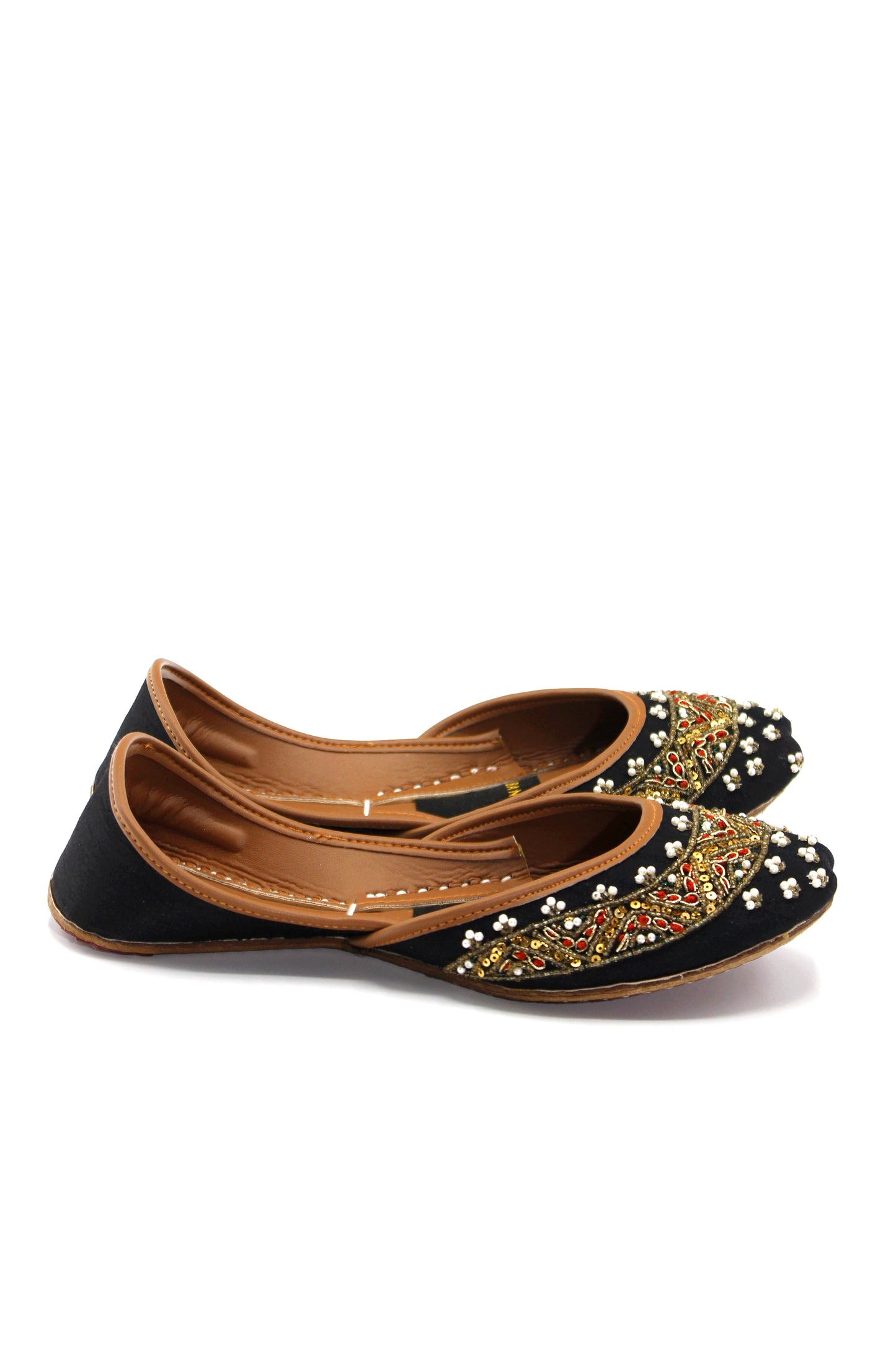 Premium Quality Black Pearl Embroidered Khussas