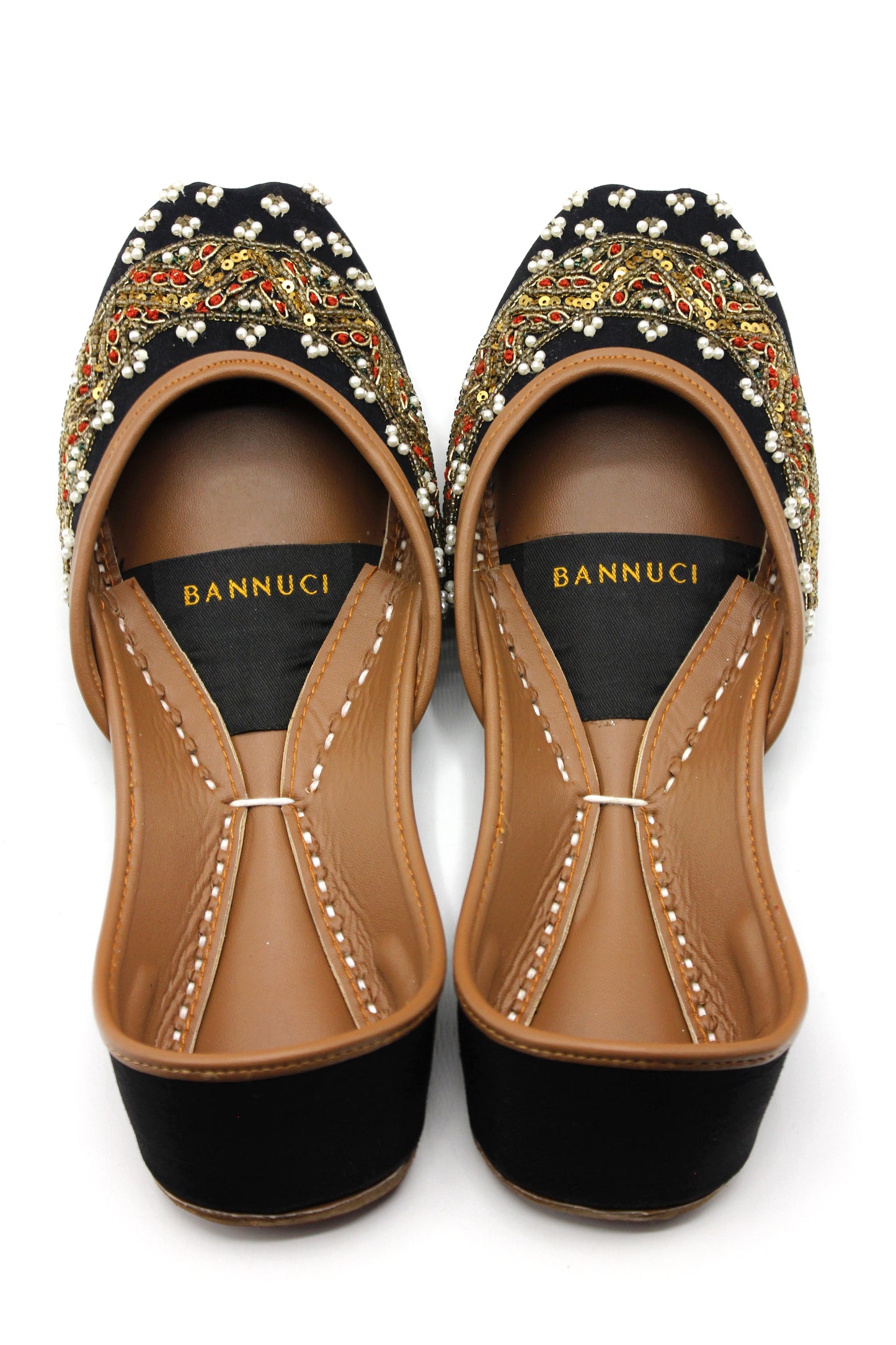 Premium Quality Black Pearl Embroidered Khussas