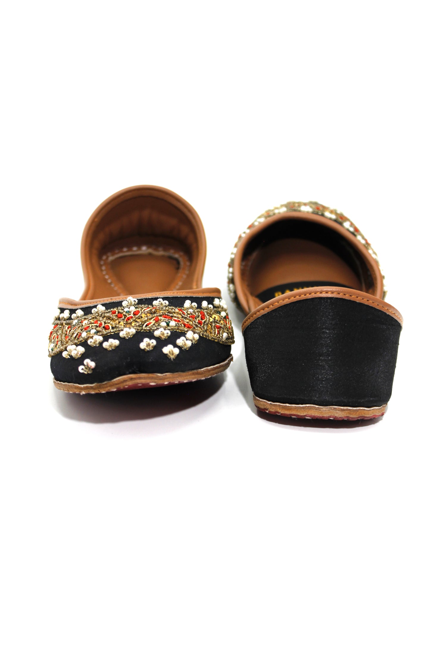 Premium Quality Black Pearl Embroidered Khussas