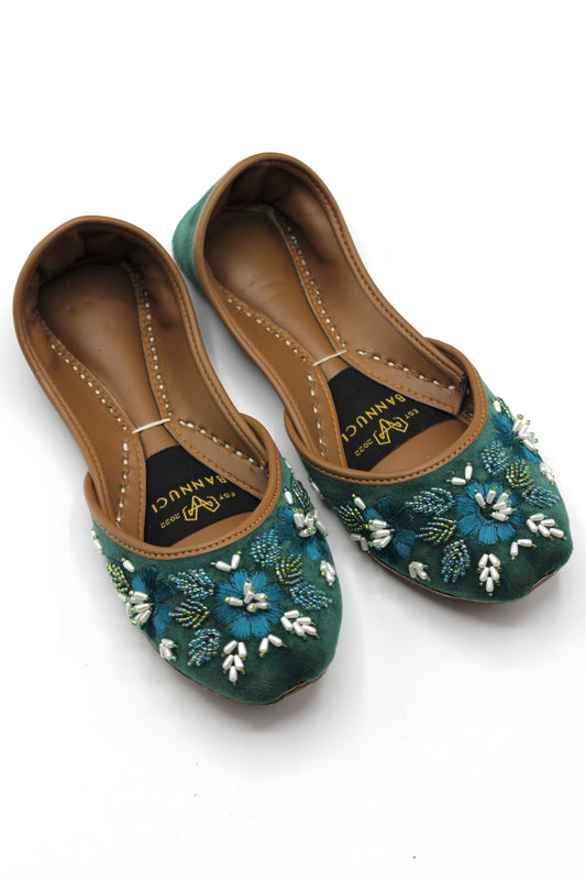 Premium Quality Black Pearl Embroidered Khussas