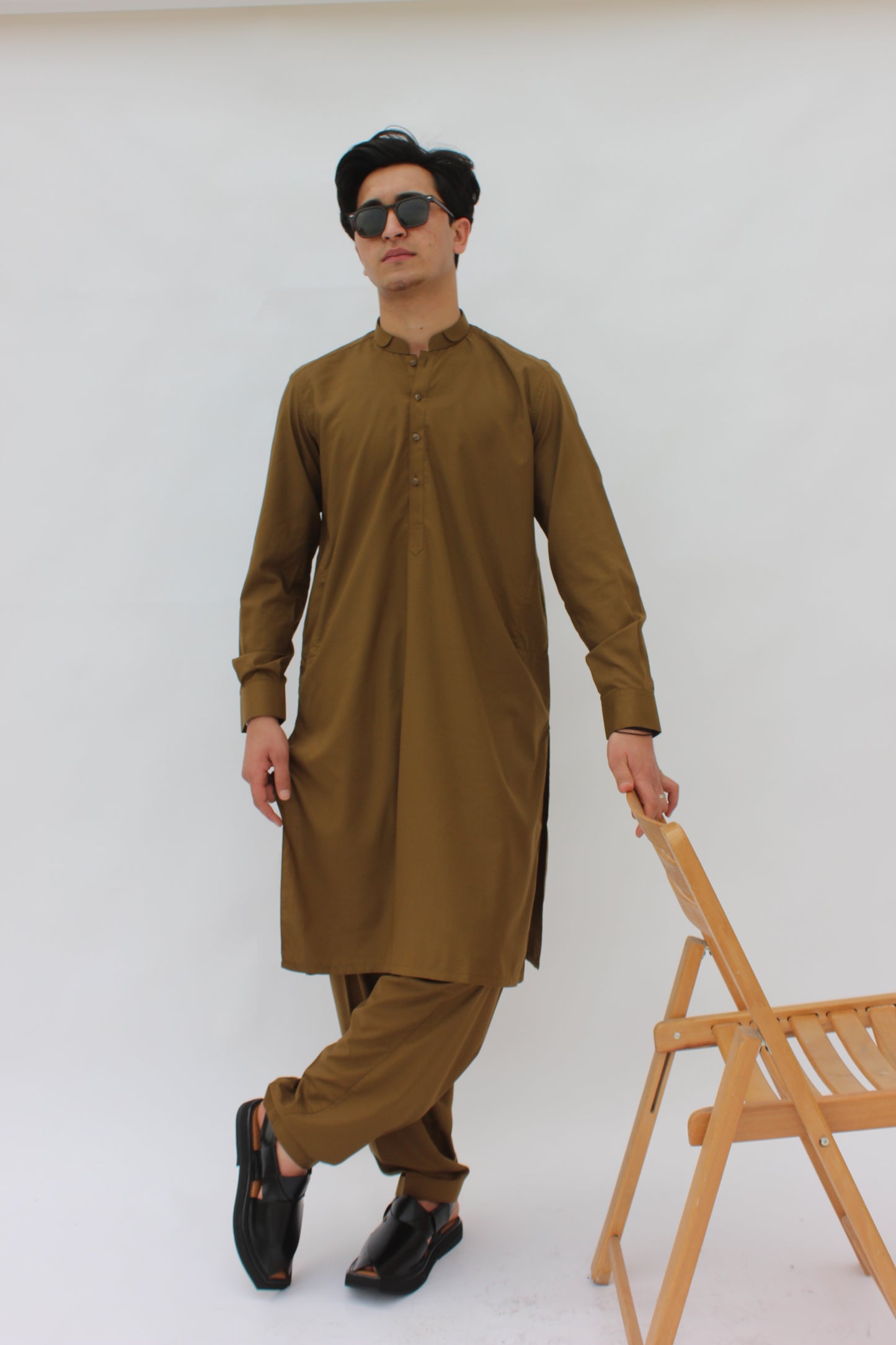 Premium Quality Musturd Double Ban Kameez Shalwar