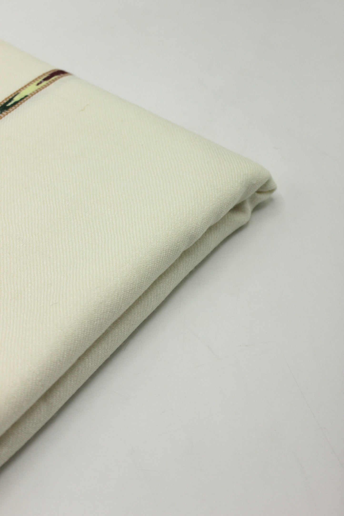 Premium Quality Off White Black Border Pure Woolen Shawl By Bannuci