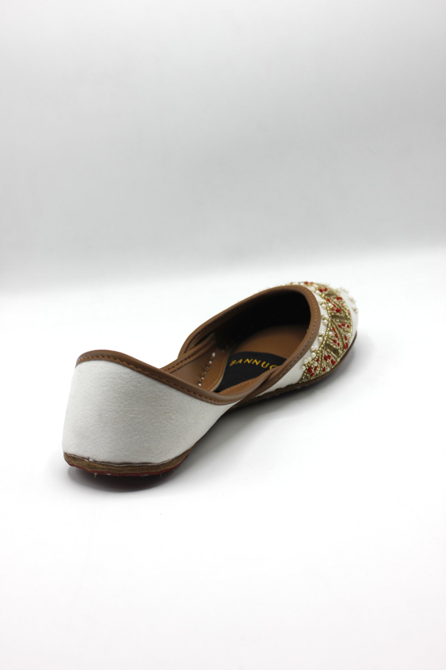 Premium Quality Off White Multi Color Pearl Embellished Khussas