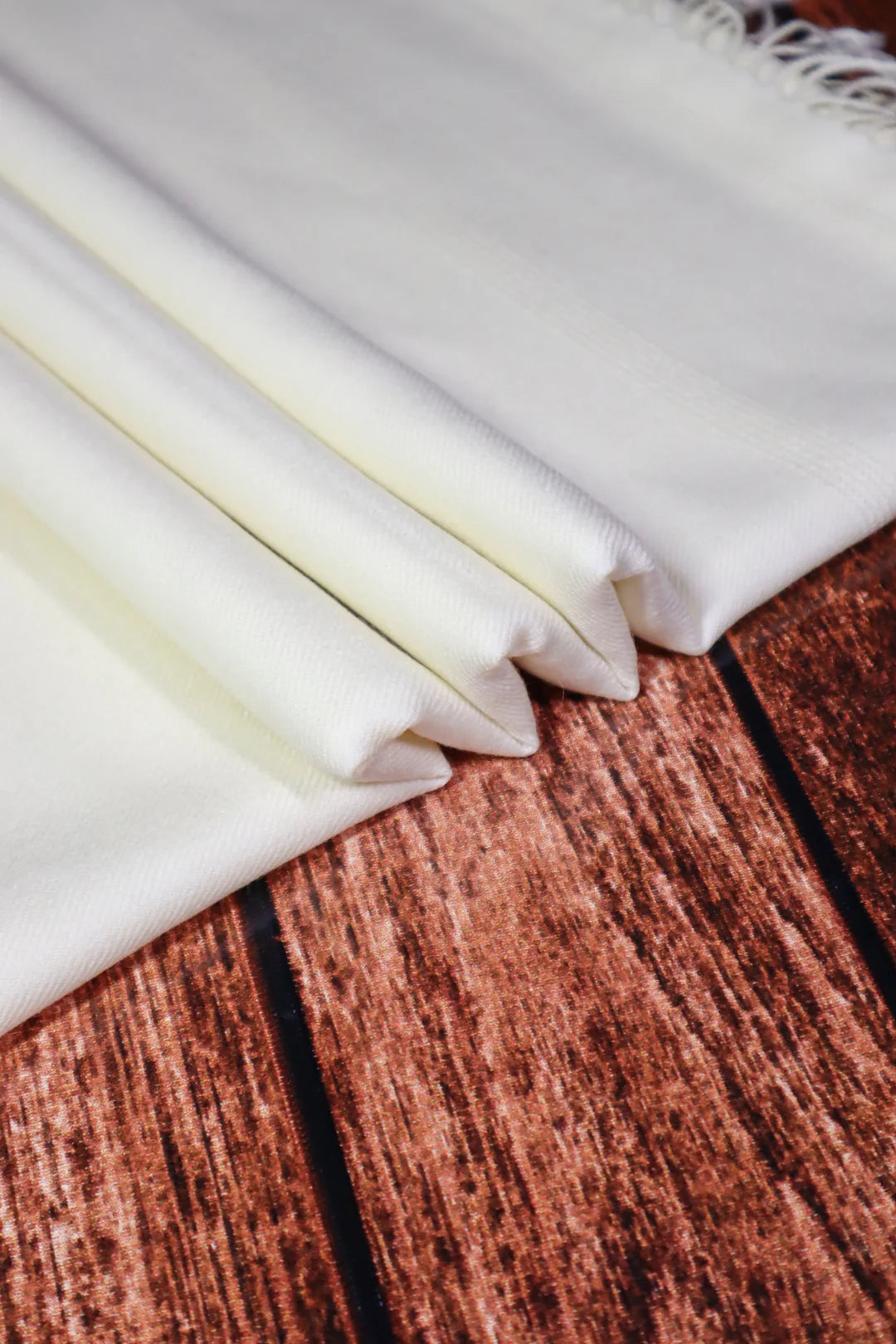 Premium Quality Plain Double Fiber Off-White Pure Woolen Shawl