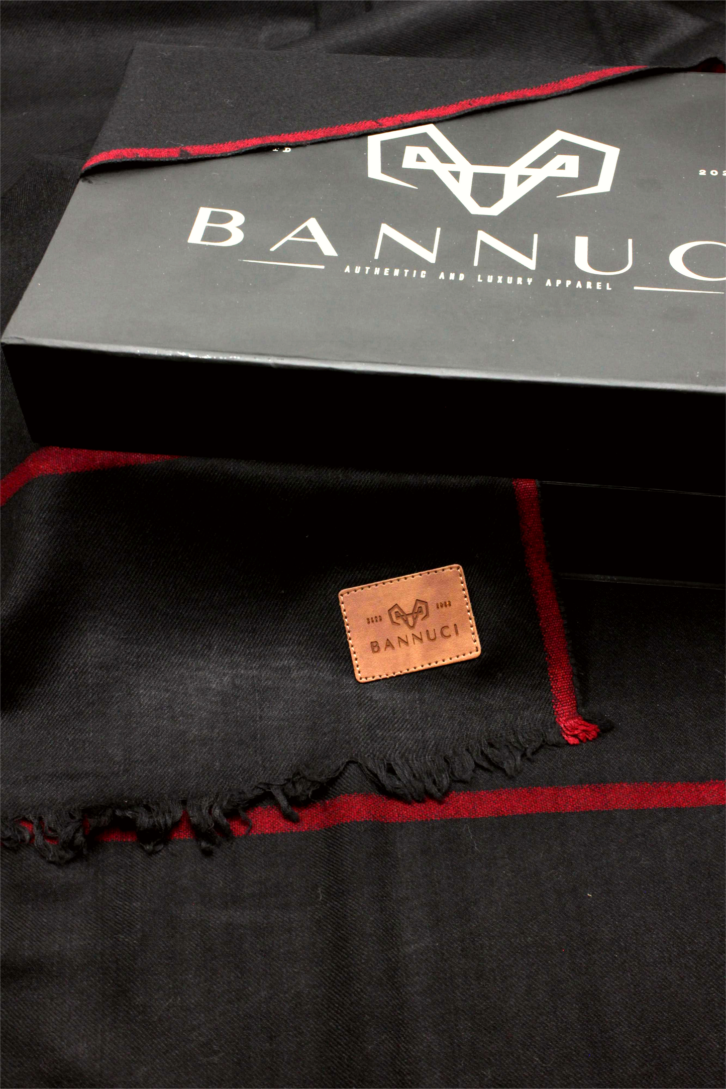 Premium Quality Red Border Black Pure Woolen Shawl