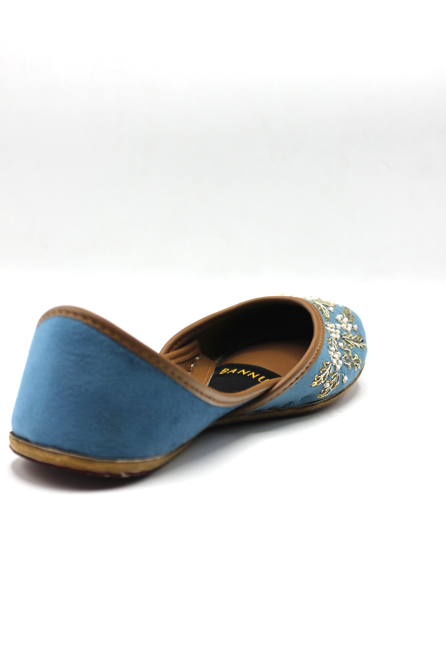 Premium Quality Sky Blue Embroidered Khussas