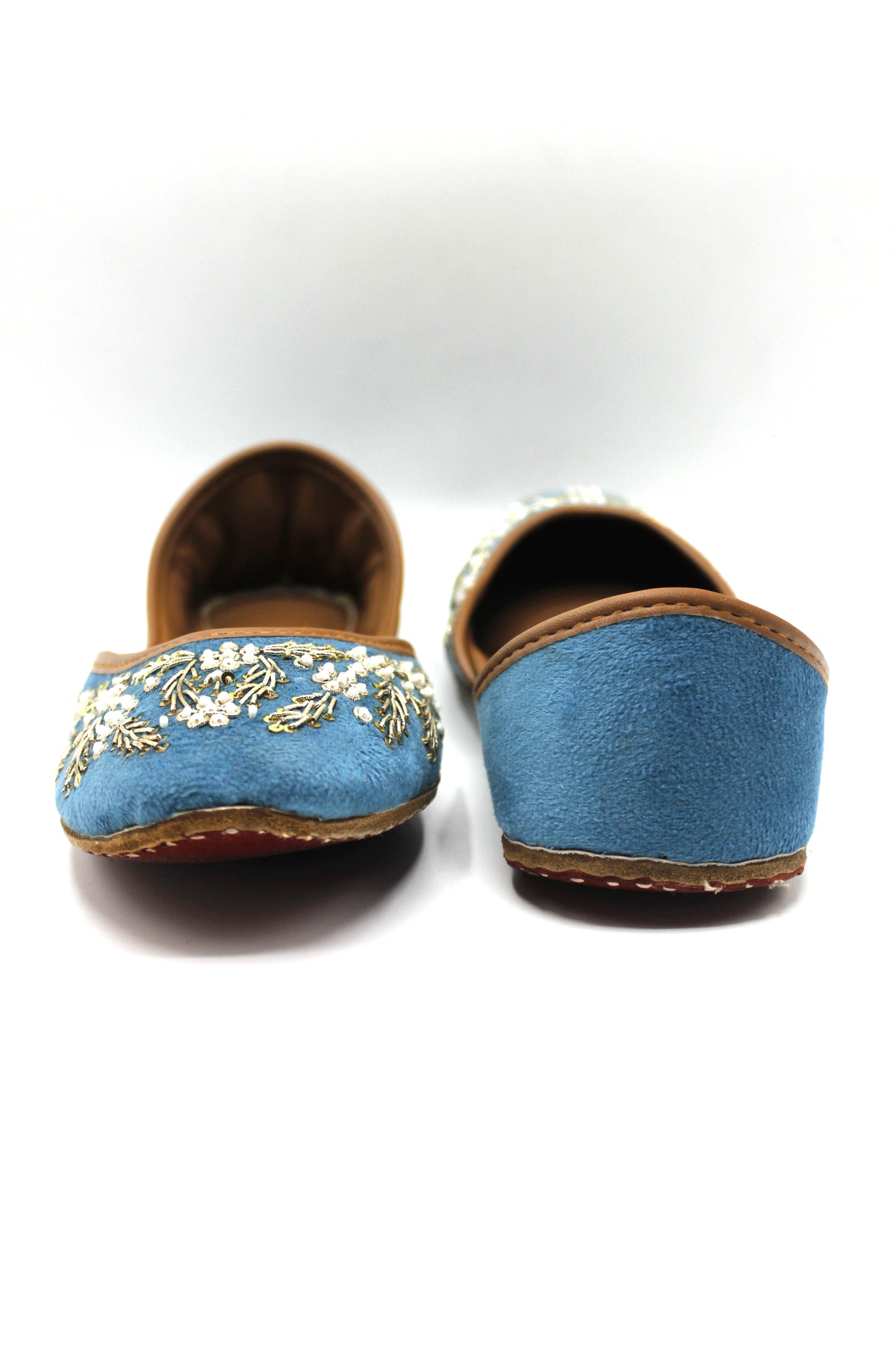 Premium Quality Sky Blue Embroidered Khussas