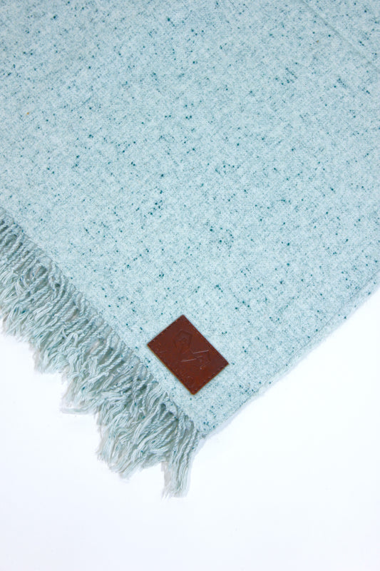 Premium Quality White Dotted Woolen Blend Shawl