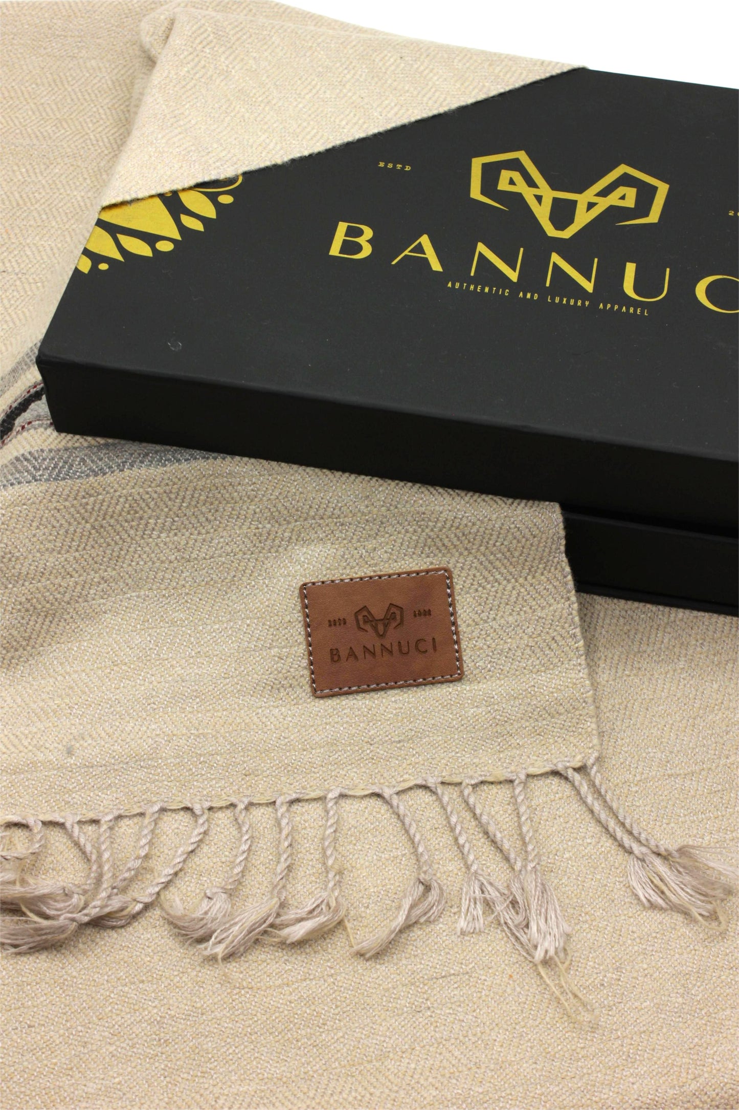 Premium Quality light beige stripped design muffler